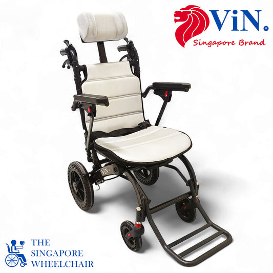 ViN-Q19 | Travel Recliner Pushchair - Flip-up Armrest & Footrest + Haversack bag Carrier + Cabin Approved Size + Adjustable Headrest