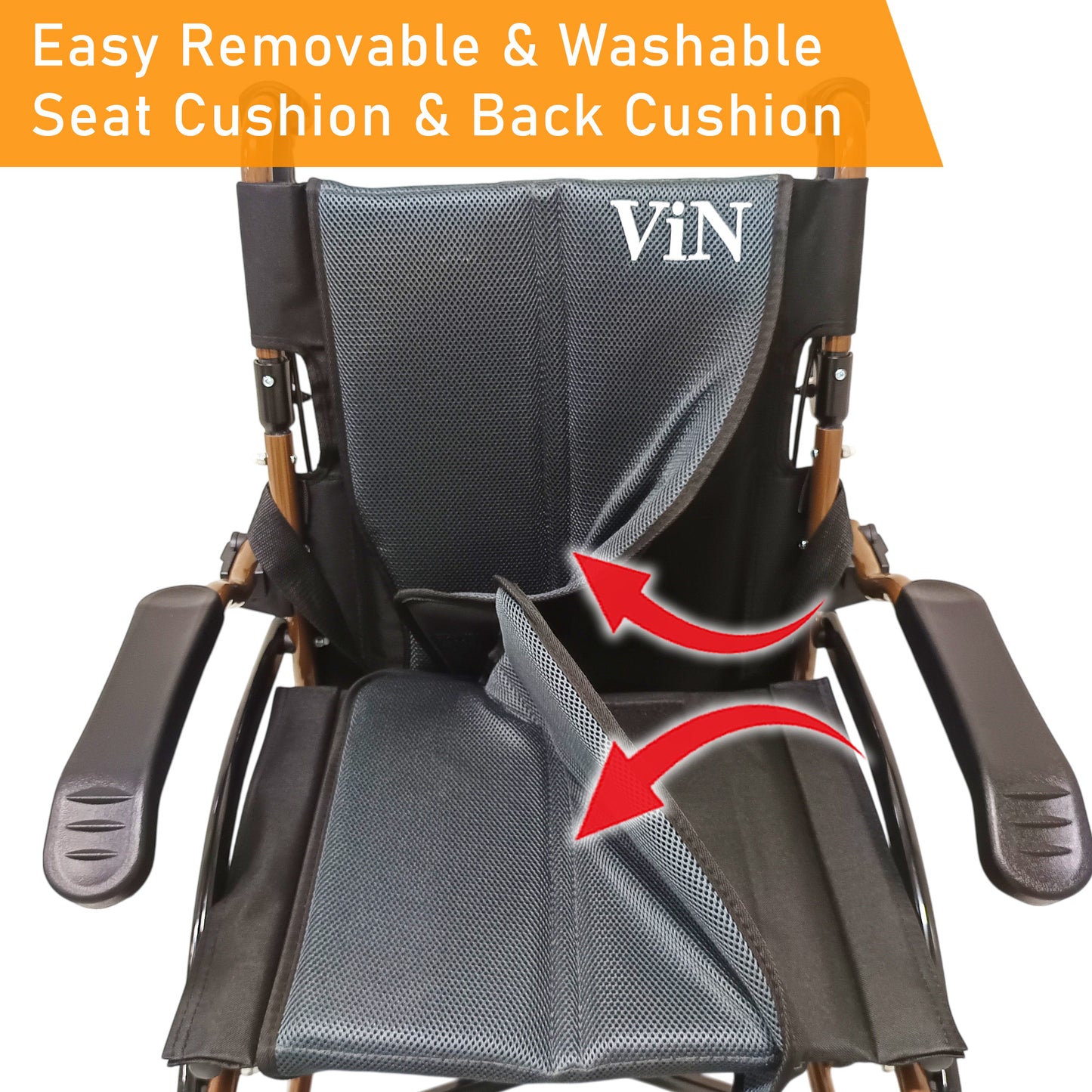 ViN DY820 | Pushchair + Washable Cushion + Flip-Up Armrest + Retractable Footrest + Anti Tipper