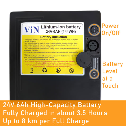 Spare Parts - 1 x Battery 24V 6AH - Model ViN-46A14