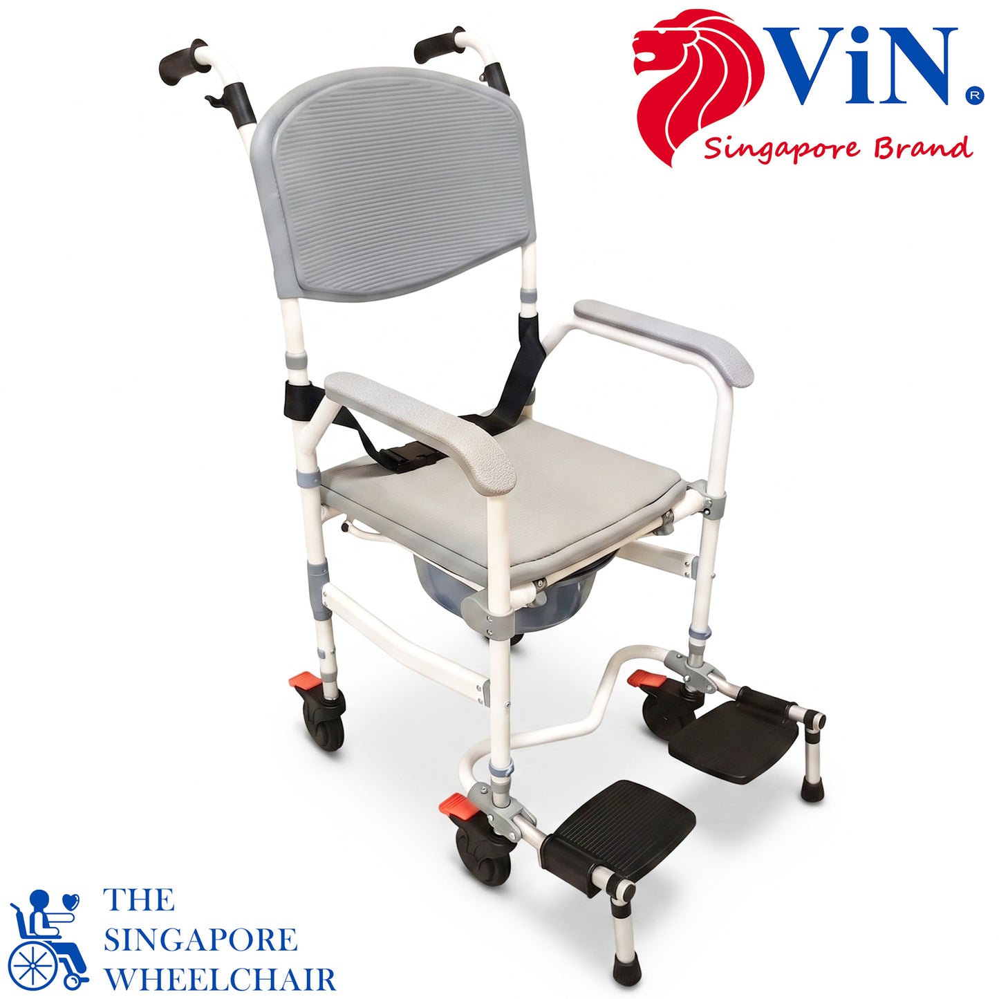 ViN-K06 Shower Commode Aluminum Toilet chair for Indoor [Foldable]