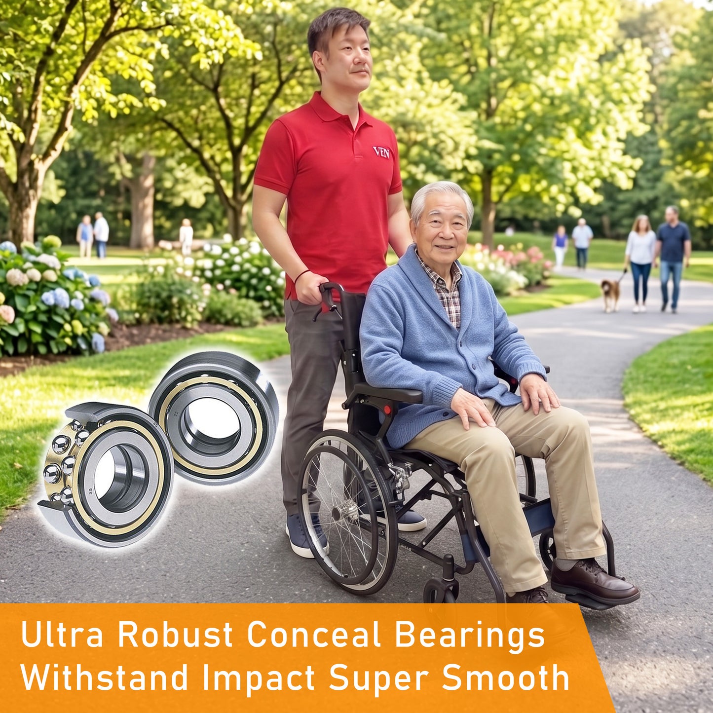 ViN-Curvi-S3 Foldable Wheelchair with Washable Cushion Self-Propelled