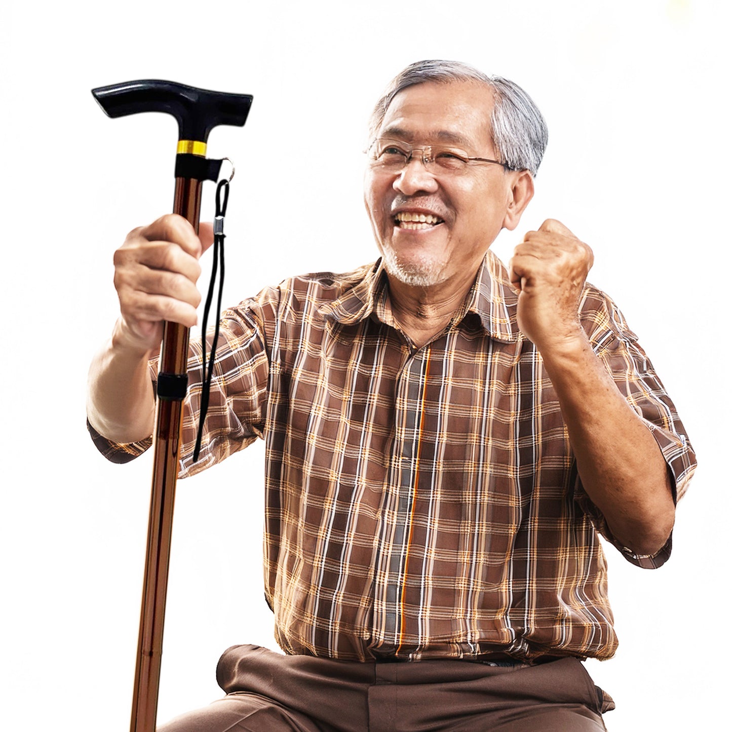 ViN-WS06 | Foldable Aluminium Cane + 6 color choose + 10 Section Adjustable + Anti-Slip + Safety Strap