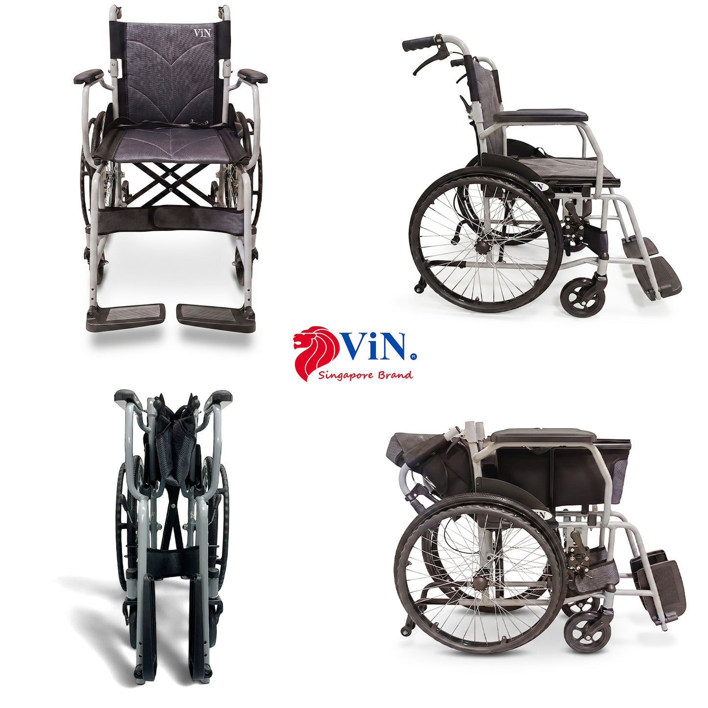 ViN-11AAT | Lightweight Standard Wheelchair with Anti Tipper 13kg [Self-Propelled]