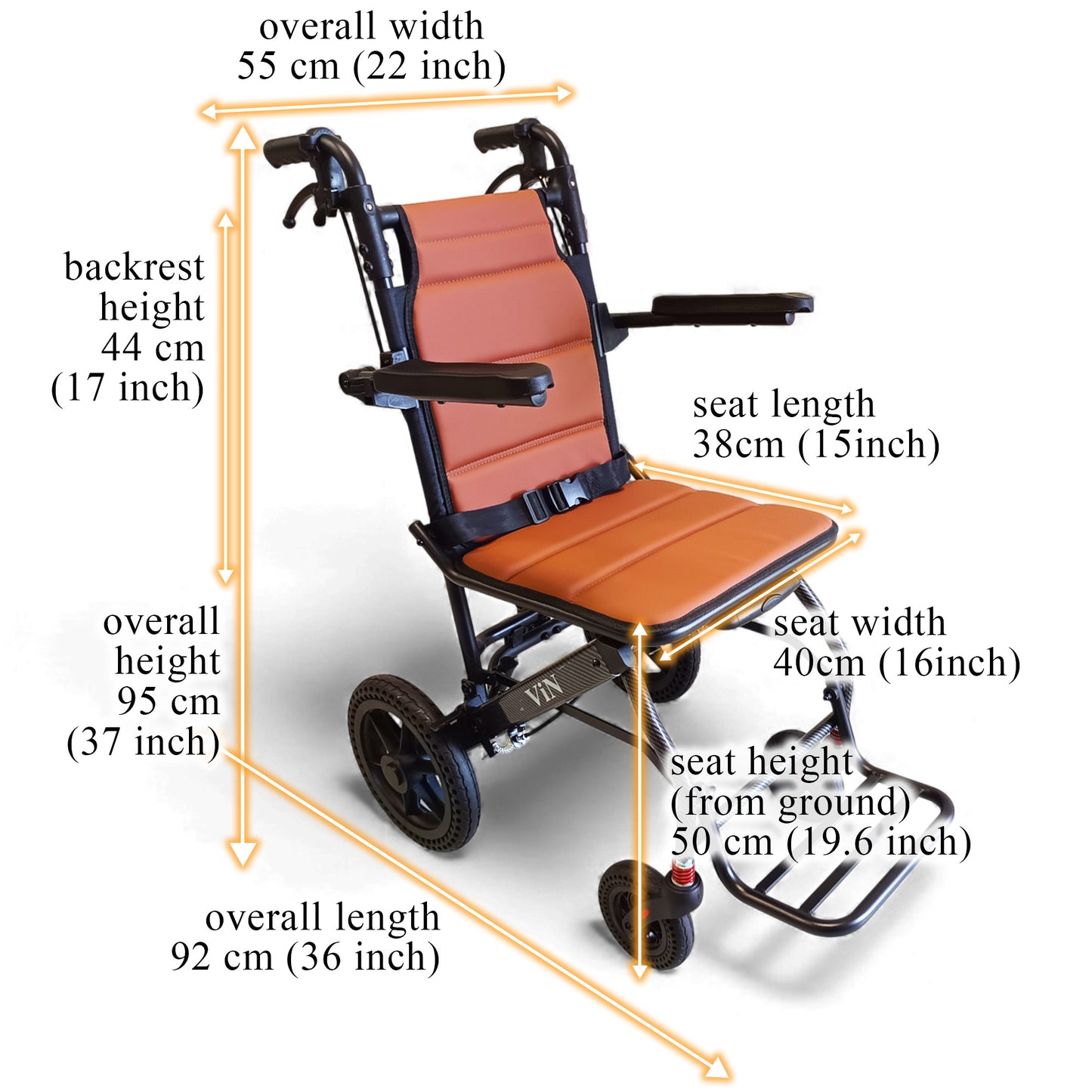 ViN-DA07 | Travel Pushchair -  Lightweight 10 kg Pushchair Hold 100 Kg + Armrest Flip Up Function with Luggage Pull handle & Carrier bag