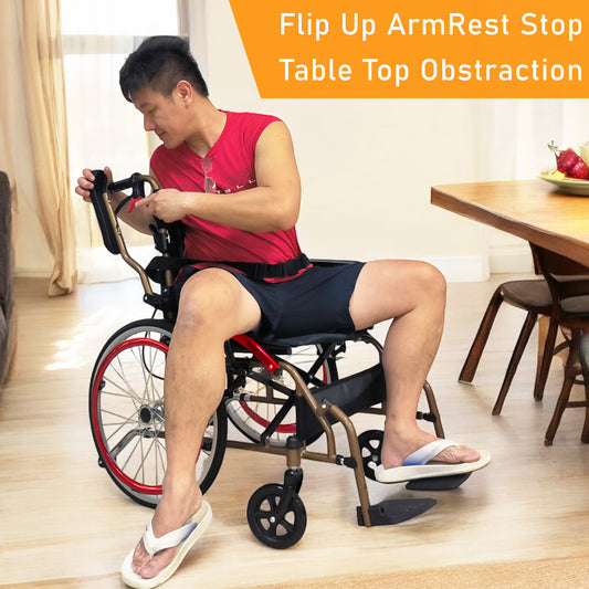 ViN-DY879 Premium Self-Propelled Wheelchair with Flip-Up Armrest