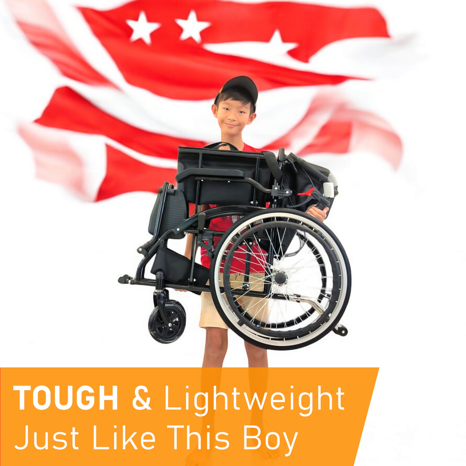 ViN DY878 Self Propelled Wheelchair, washable cushion, durable model with flip-up armrest, retractable footrest, and safety design