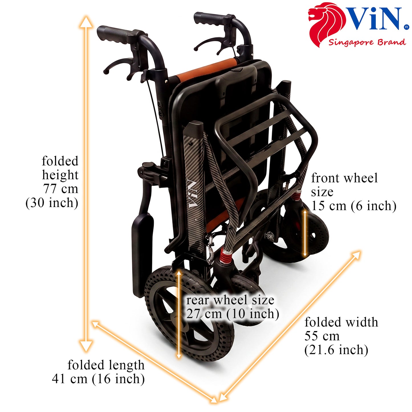 ViN-DA07 Travel wheelchair 10kg with Luggage Handle  [Airline Approved]