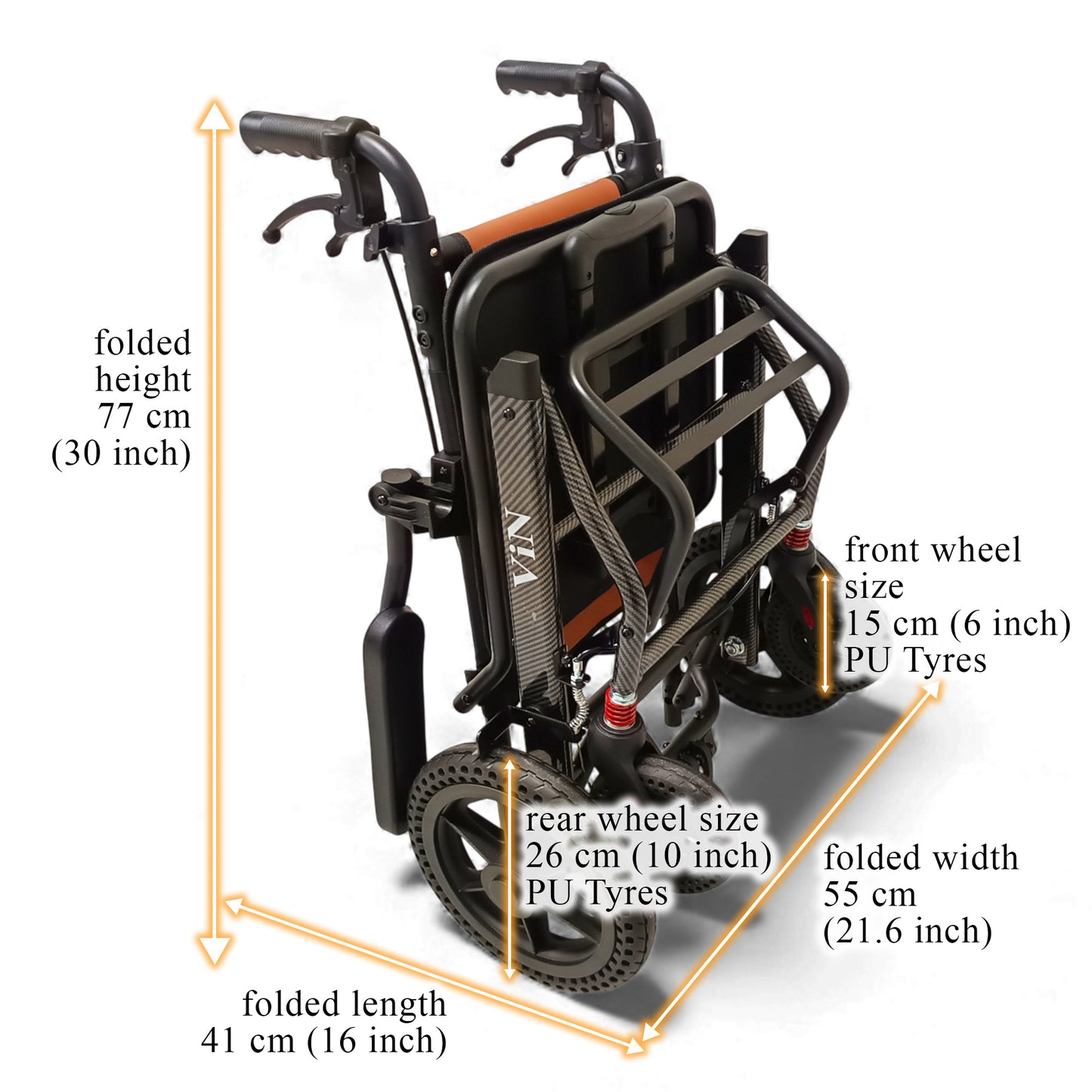 ViN-DA07 | Travel Pushchair -  Lightweight 10 kg Pushchair Hold 100 Kg + Armrest Flip Up Function with Luggage Pull handle & Carrier bag