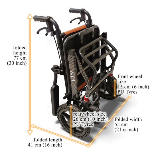 ViN-DA07 | Travel Pushchair -  Lightweight 10 kg Pushchair Hold 100 Kg + Armrest Flip Up Function with Luggage Pull handle & Carrier bag