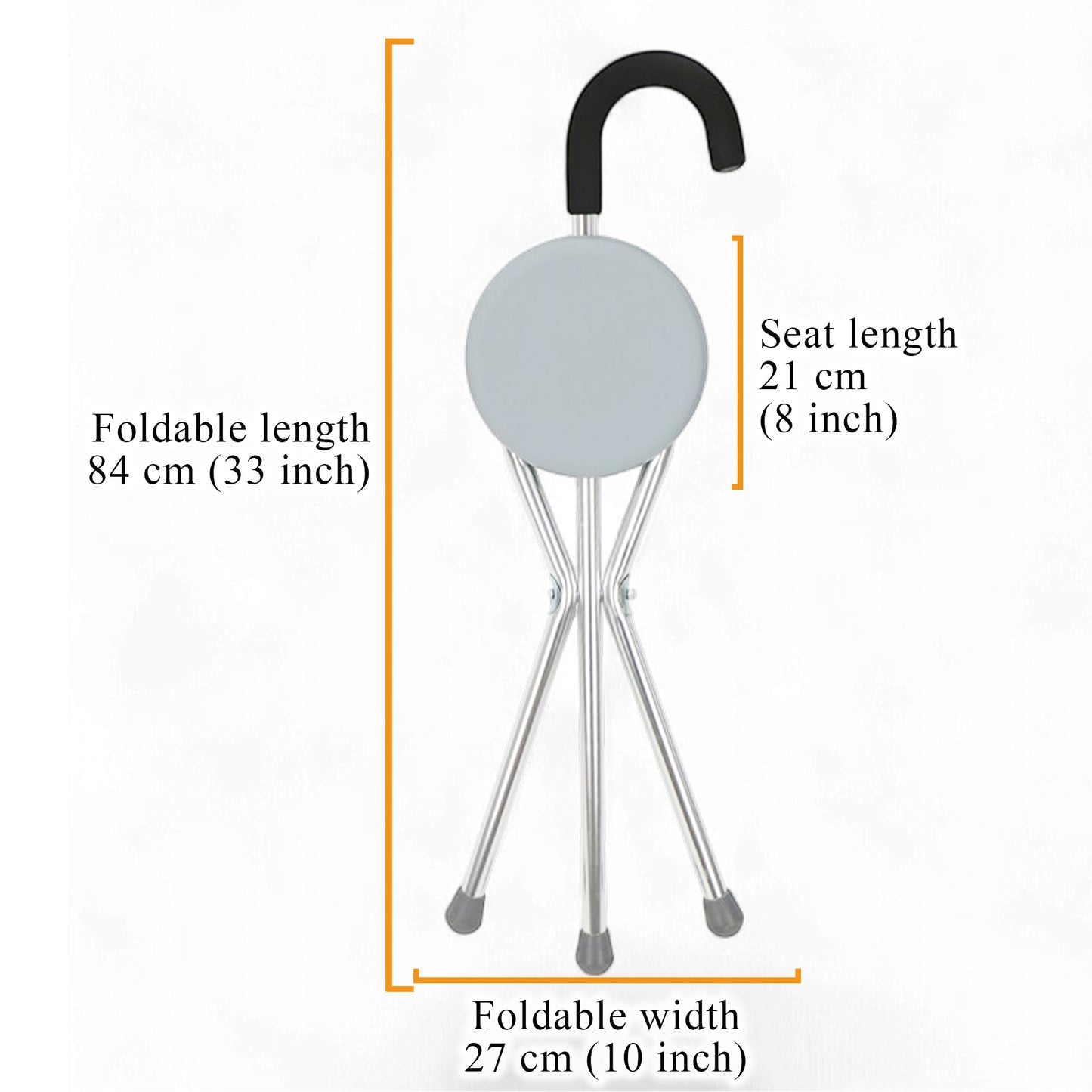 ViN WS07-ST | Anti Rust Lightweight Aluminium +ABS Engineering Plastic Seat (Hold 80KG) + Foldable + Anti-Slip + Imported foam-padded handle
