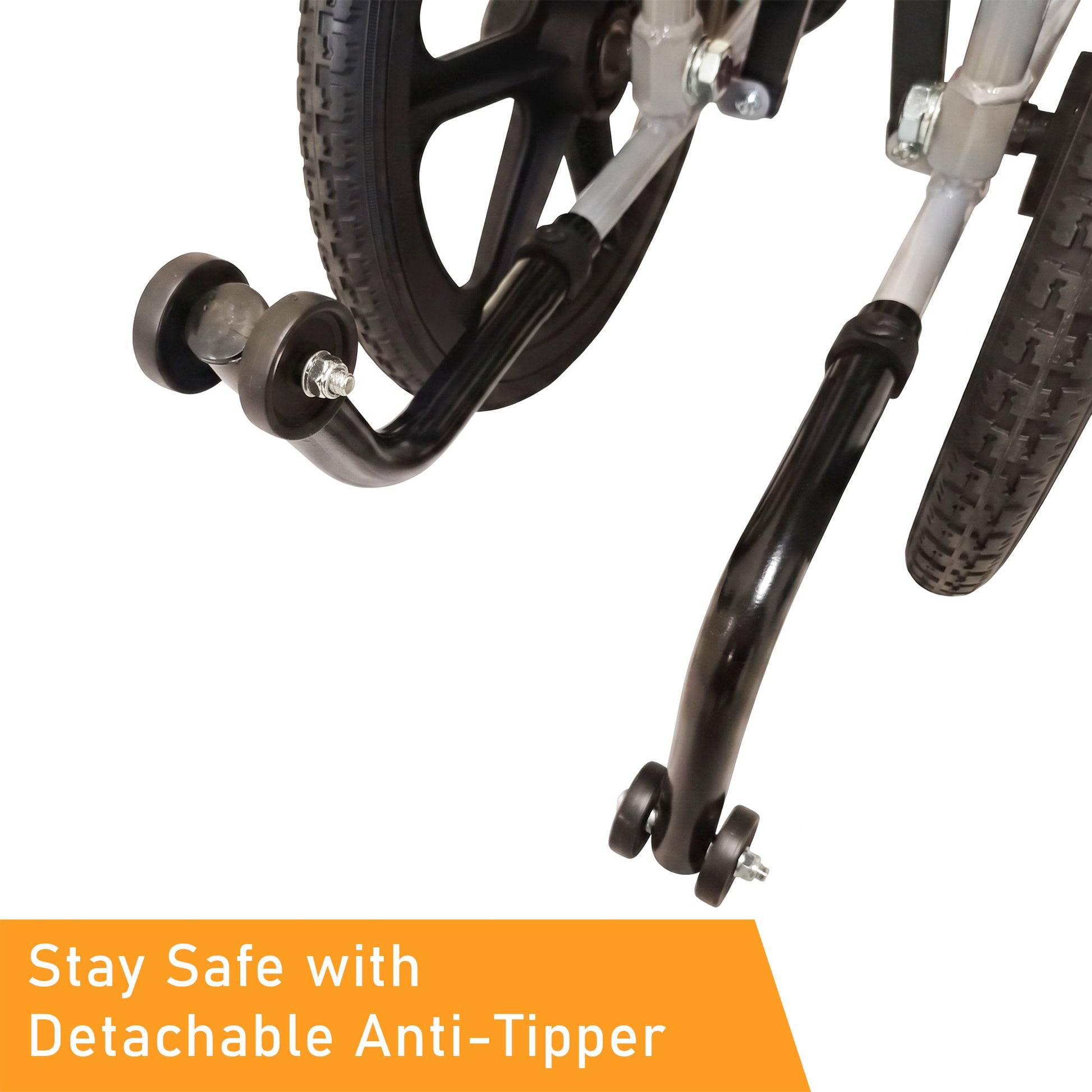 Pushchair with Anti Tipper, fixed armrest and legrest. Durable, lightweight, and comfortable for everyday use.
