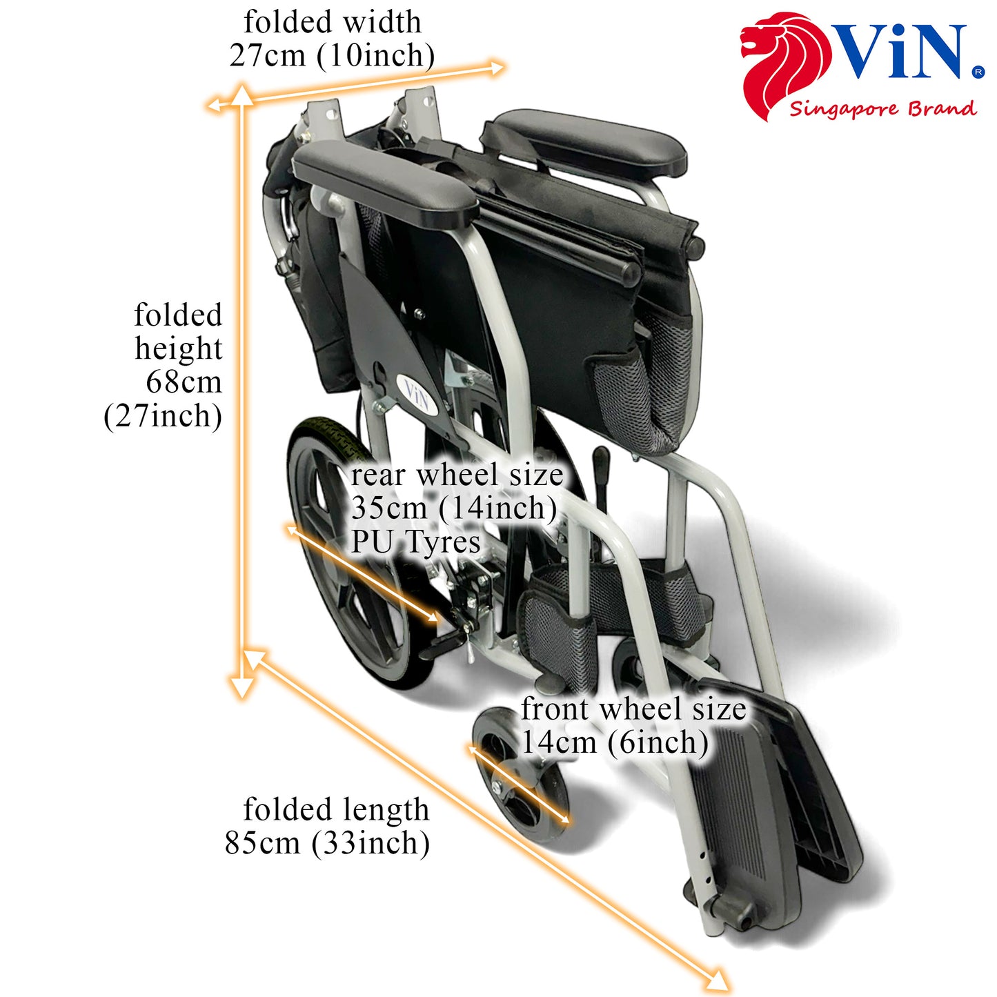 ViN-11AS Lightweight Standard Wheelchair 11kg [Pushchair]