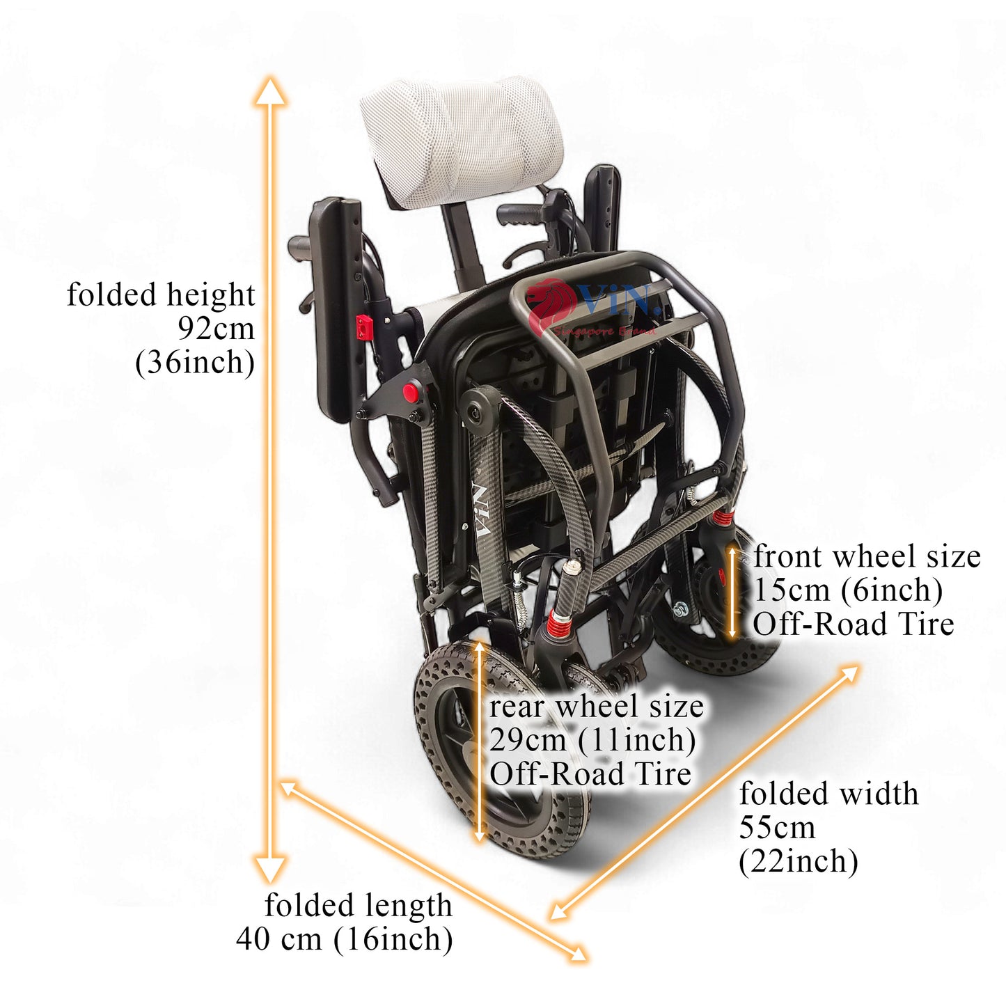 ViN-Q19 | Travel Recliner Pushchair - Flip-up Armrest & Footrest + Haversack bag Carrier + Cabin Approved Size + Adjustable Headrest