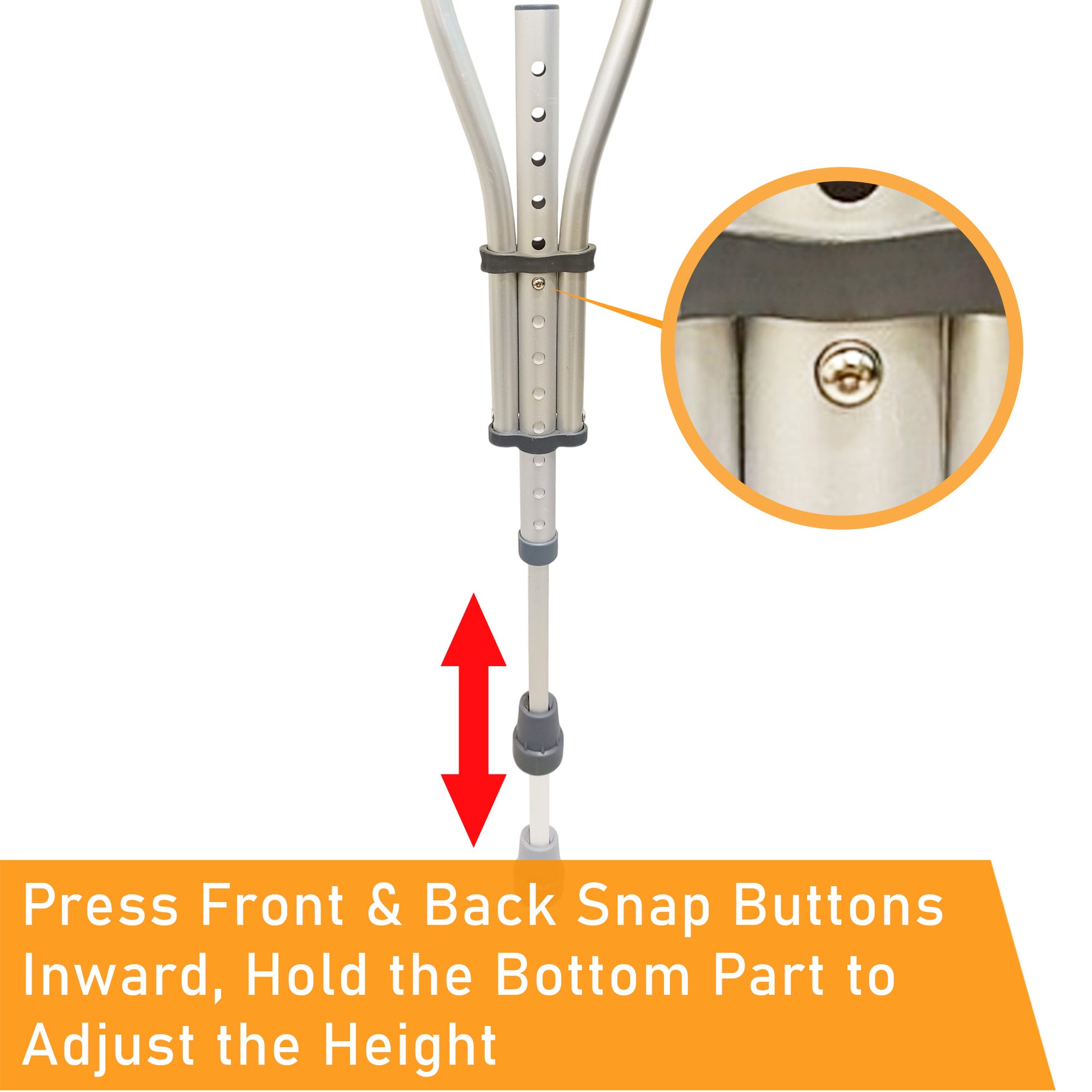 CR01 - ViN Foldable Detachable Lightweight Underarm Crutches With Height Adjustment