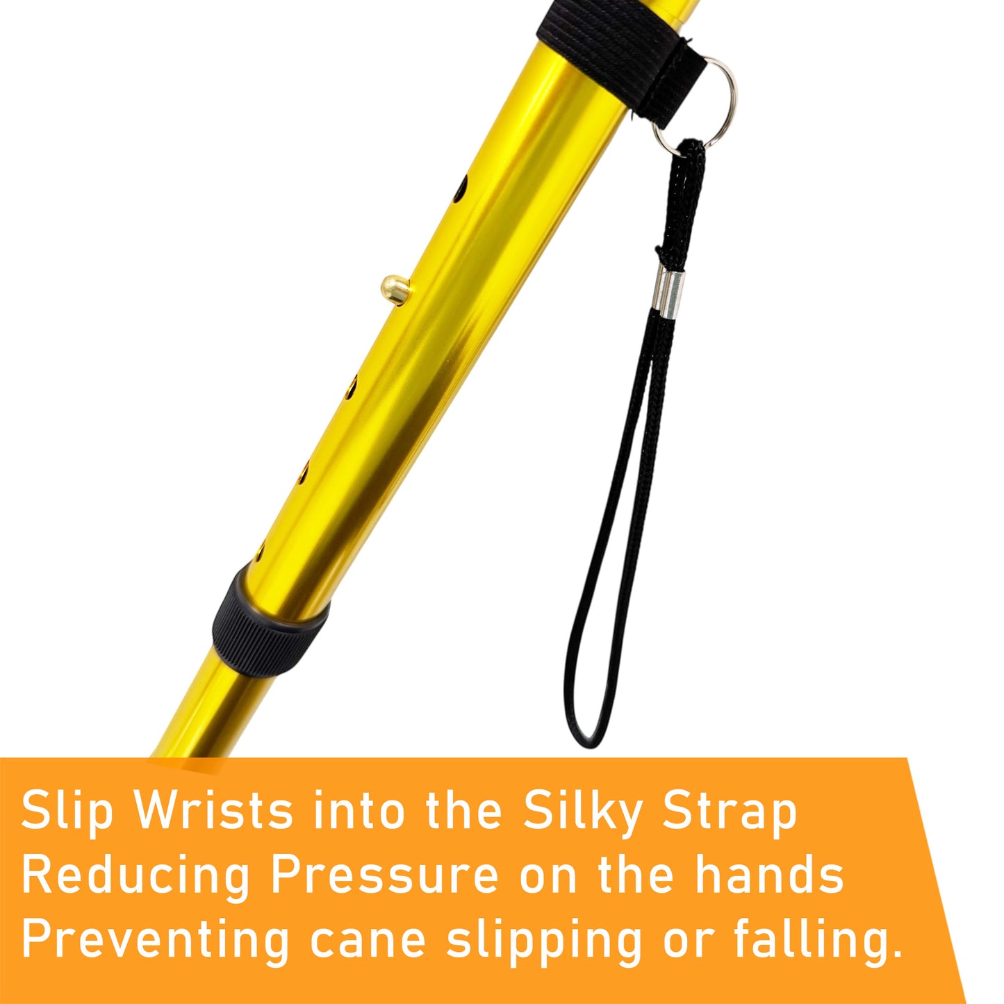 ViN-WS06 | Foldable Aluminium Cane + 6 color choose + 10 Section Adjustable + Anti-Slip + Safety Strap