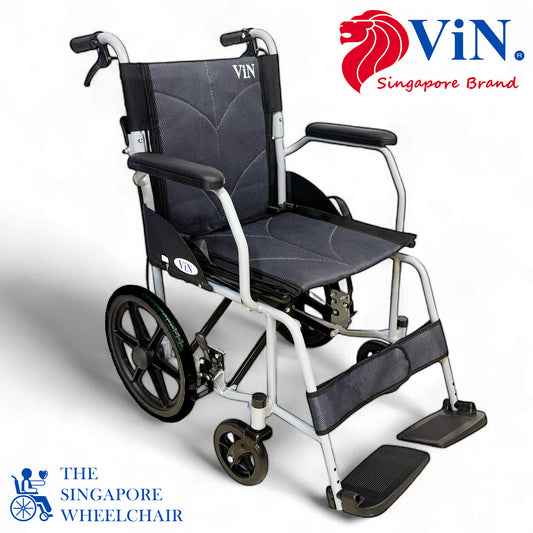ViN 11AS Pushchair, compact travel wheelchair with fixed armrest and fixed legrest, easy for caregivers
