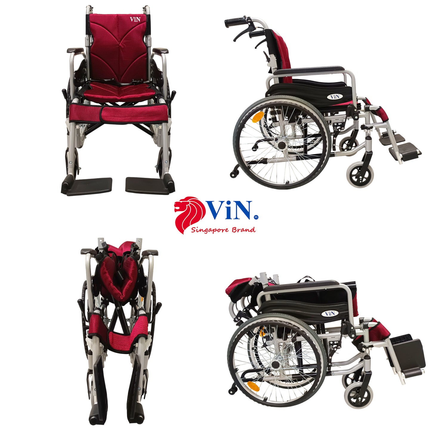 ViN-46A5M-16 Narrow Detachable Wheelchair [16 Inch Seat] Self Propelled
