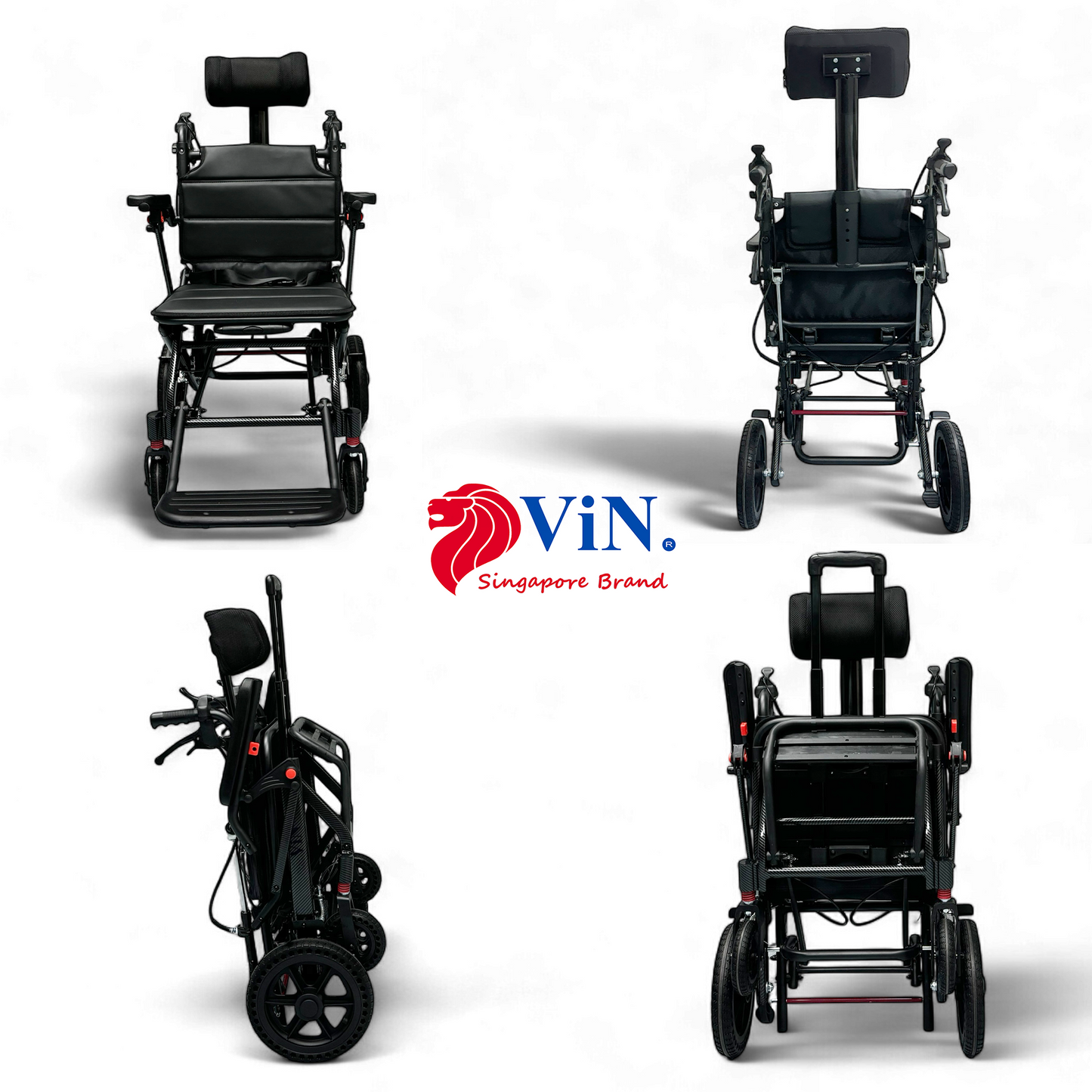ViN-A19 | Travel Pushchair - Flip-up Armrest & Footrest + Haversack bag Carrier + Cabin Approved Size + Adjustable Headrest