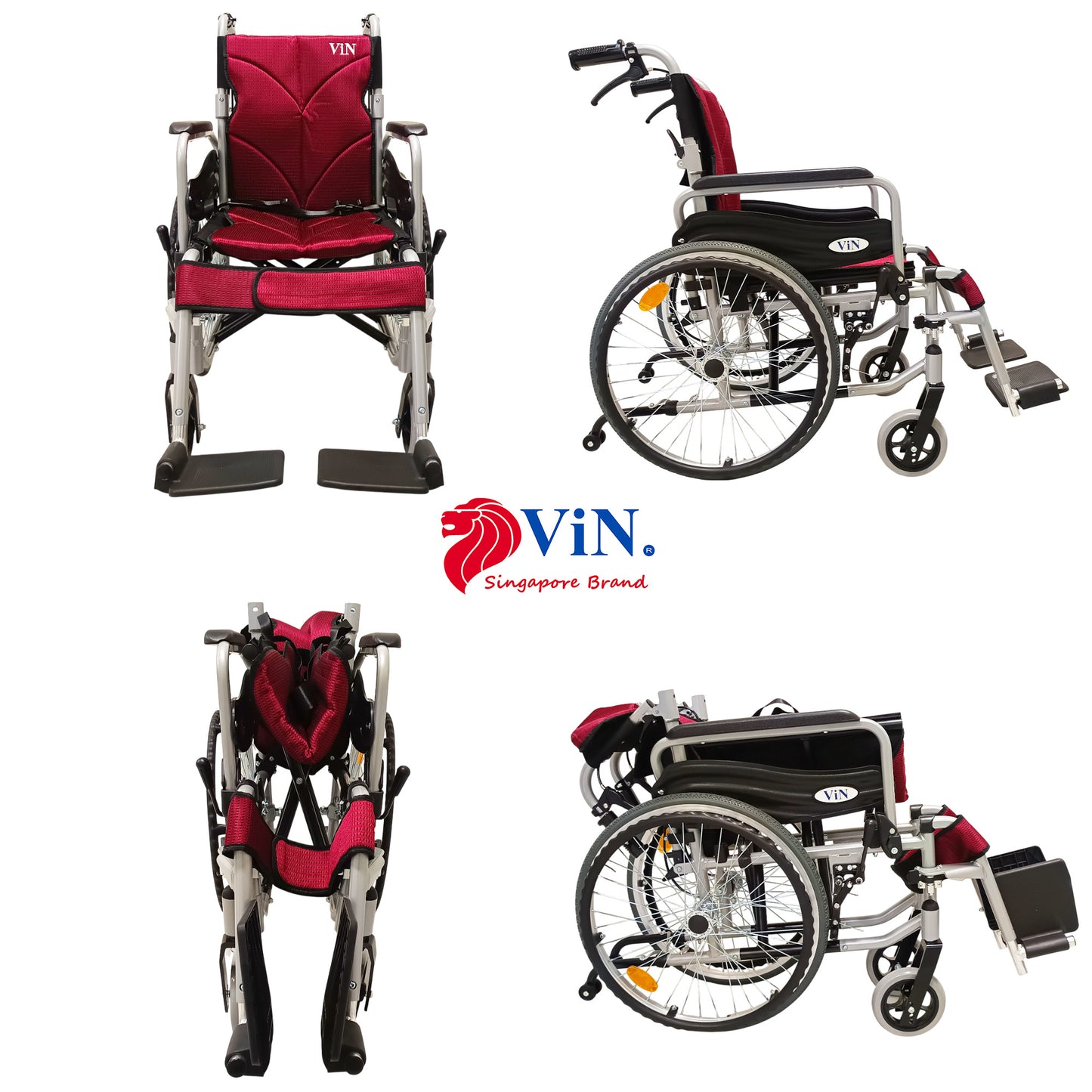 ViN 46A5M-16 | "16 inch" Narrow 16 Inches/40cm Seat - 13.8 kg Self Propelled Wheelchair for Children and Small Size User - Hold Weight Up to 100 kg - Washable Cushion - Flip-up Armrest - Detachable Legrest - Anti Tipper