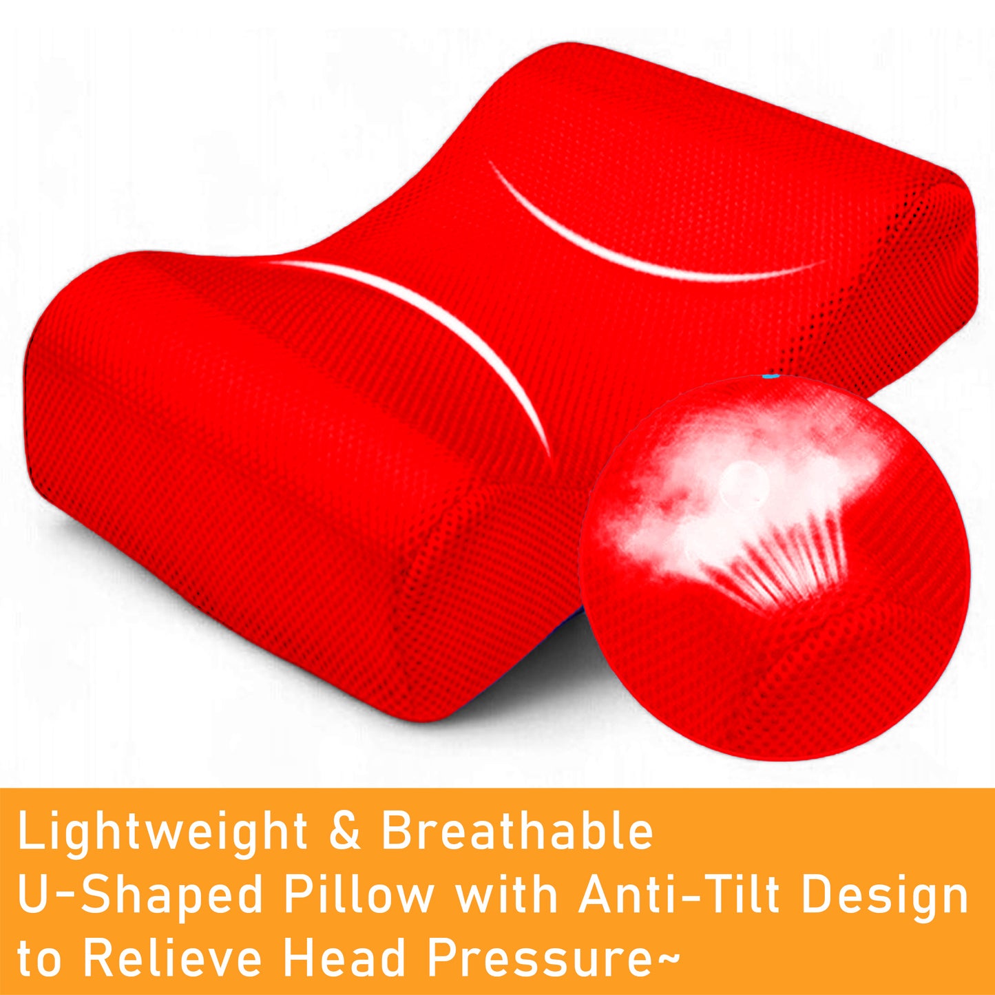 ViN HR-Red/Black - Adjustable High Headrest + Breathable + Quick and Easy Installation