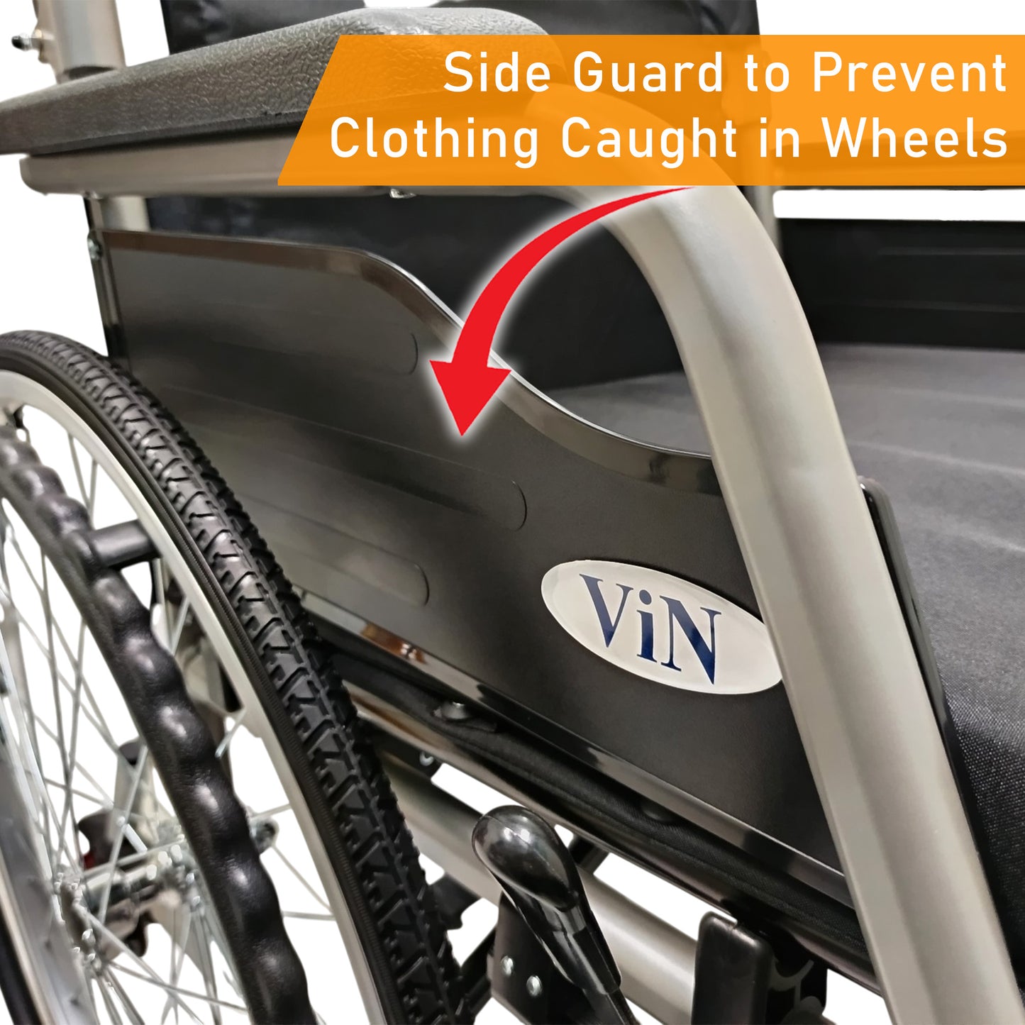 ViN-35AL Big Large Lightweight 13.8 kg Wheelchair 22" Seat Width [Holds 150kg]