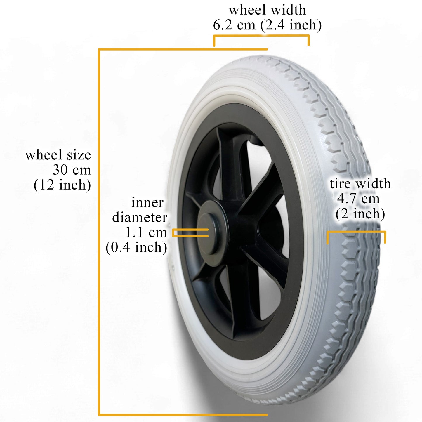 Spare Parts - 1 x Back Wheels - Model ViN-32AS Wheelchair