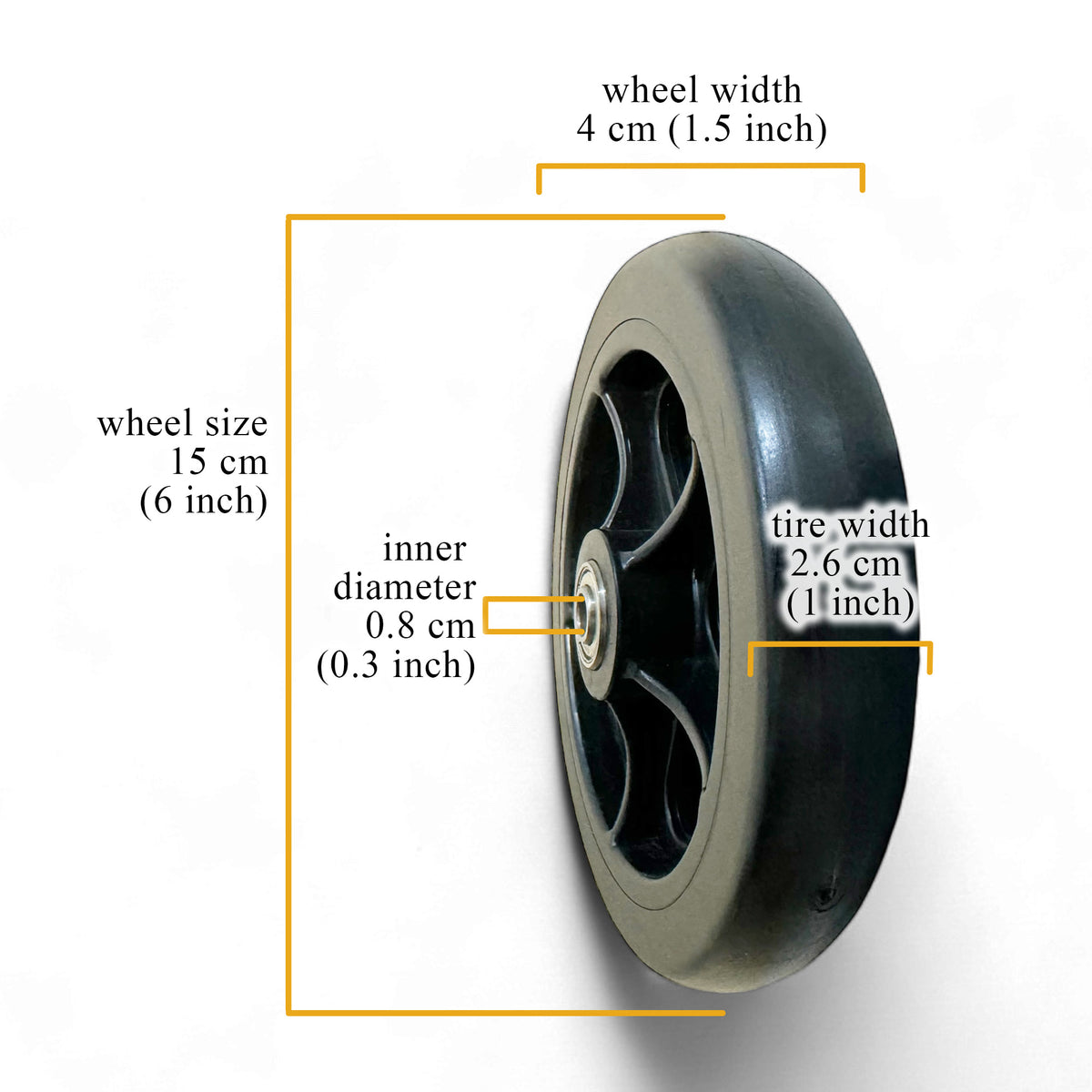 Spare Parts - 1 x Front Wheels - Model ViN-46A5M/46A5S/32A/32AS Wheelchair