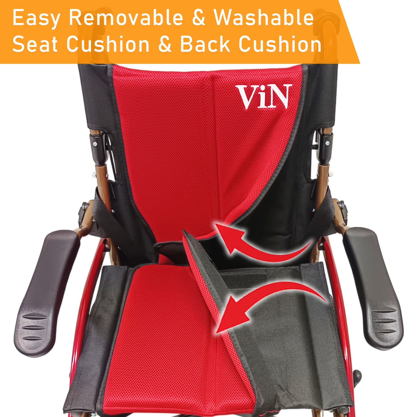 Pushchair , Wheelchair , Aluminum Lightweight & Anti Rust , Washable Cushion , Armrest Lift Up , Retractable Footrest , Anti Tipper