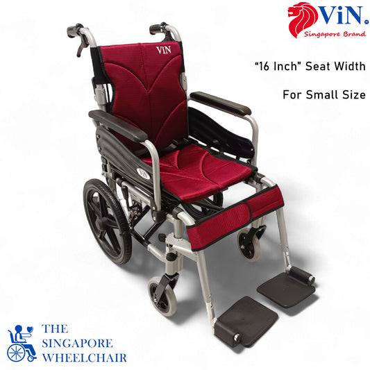 ViN-46A5S-16 "16 inch" Narrow 16 Inches/40cm Seat Pushchair for Children and Small Size User with Washable Cushion, Flip-up Armrest, Detachable Legrest, Anti Tipper