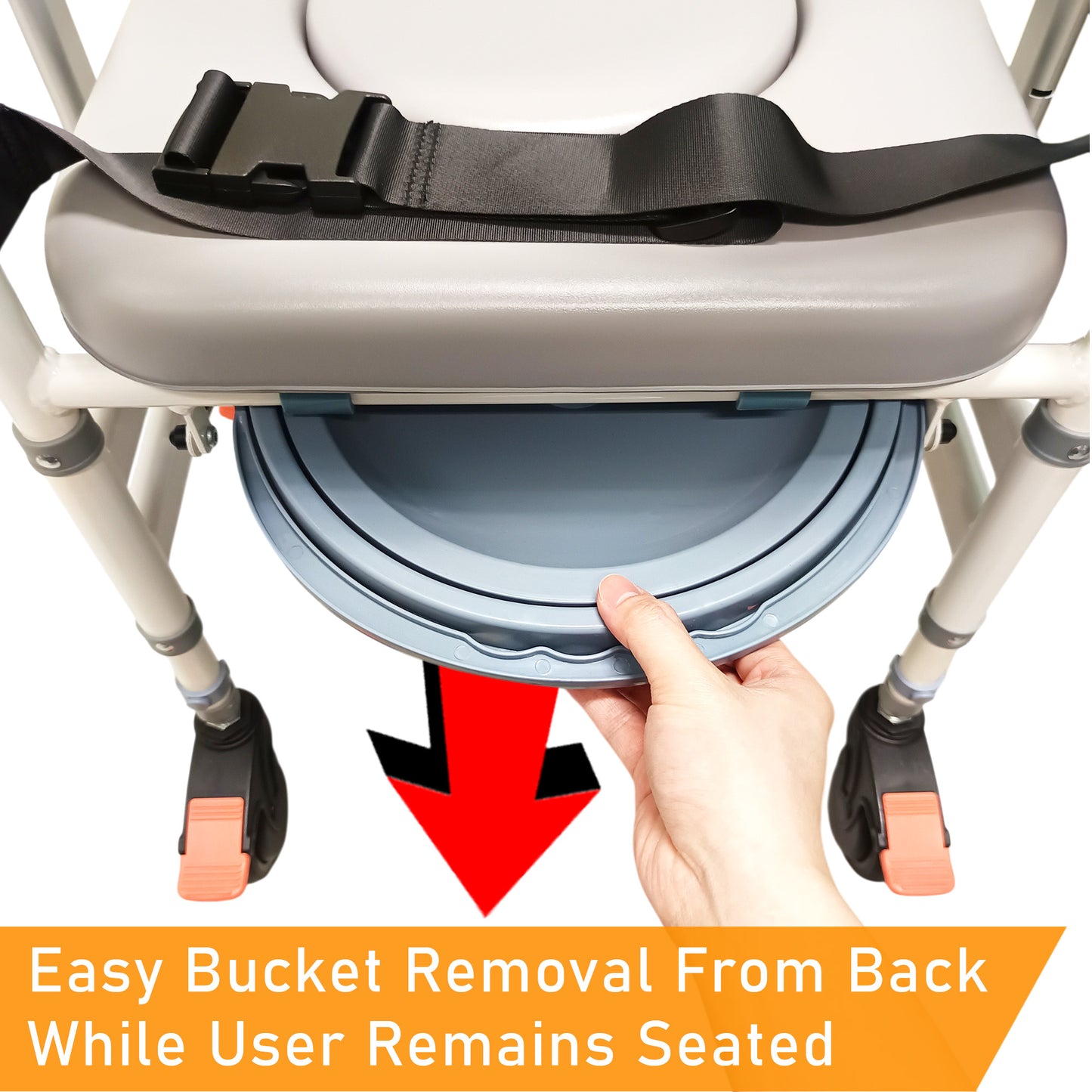 ViN-K05 Shower Commode Aluminum Toilet chair for Indoor [Foldable & Armrest Adjust Height]