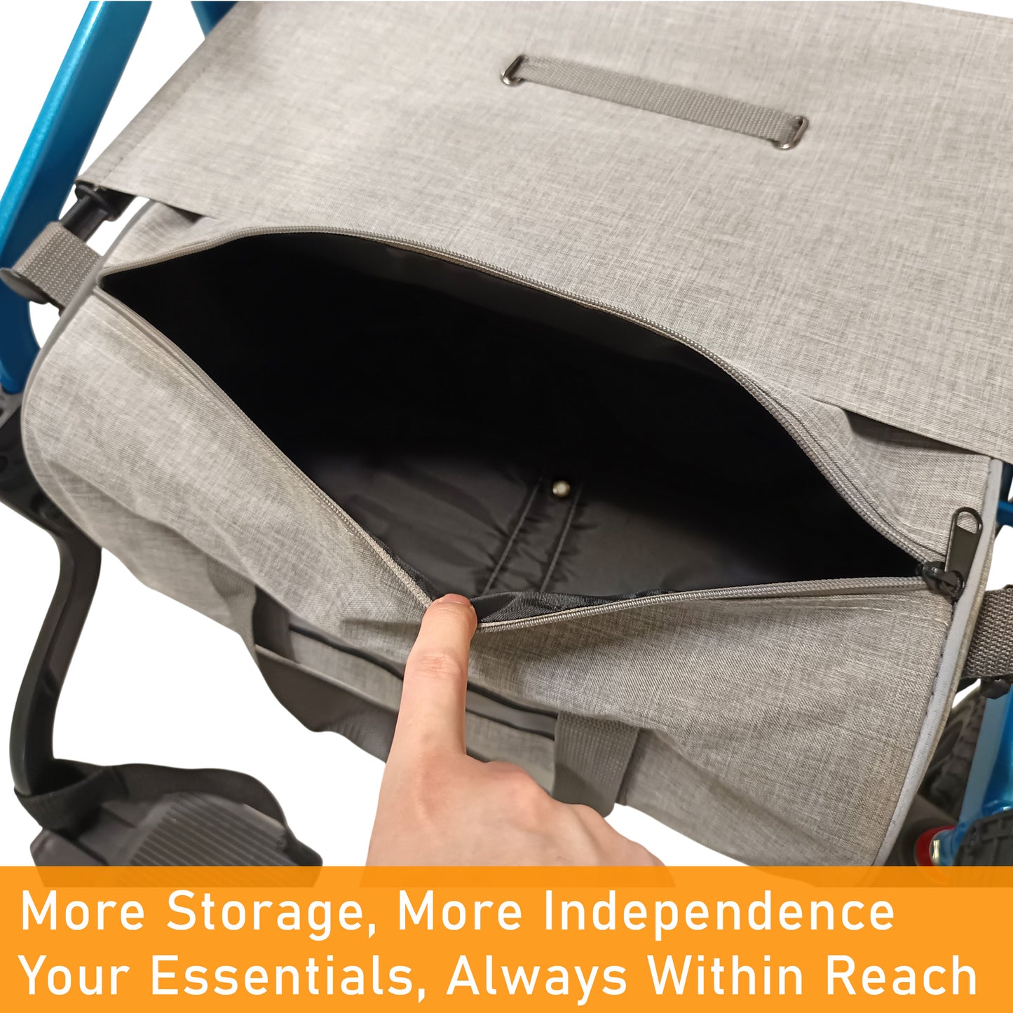 ViN-R1 | Rollator + Adjustable Height Handle + Flip-up Footrest + Suspension + Lightweight + Removable Rollator Storage Bag + Dual Brake System