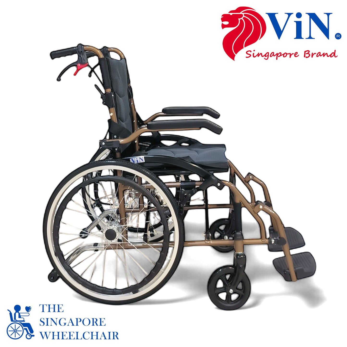 ViN DY878 | Self Propelled Wheelchair - Flip-Up Armrest - Retractable Footrest - Anti Tipper