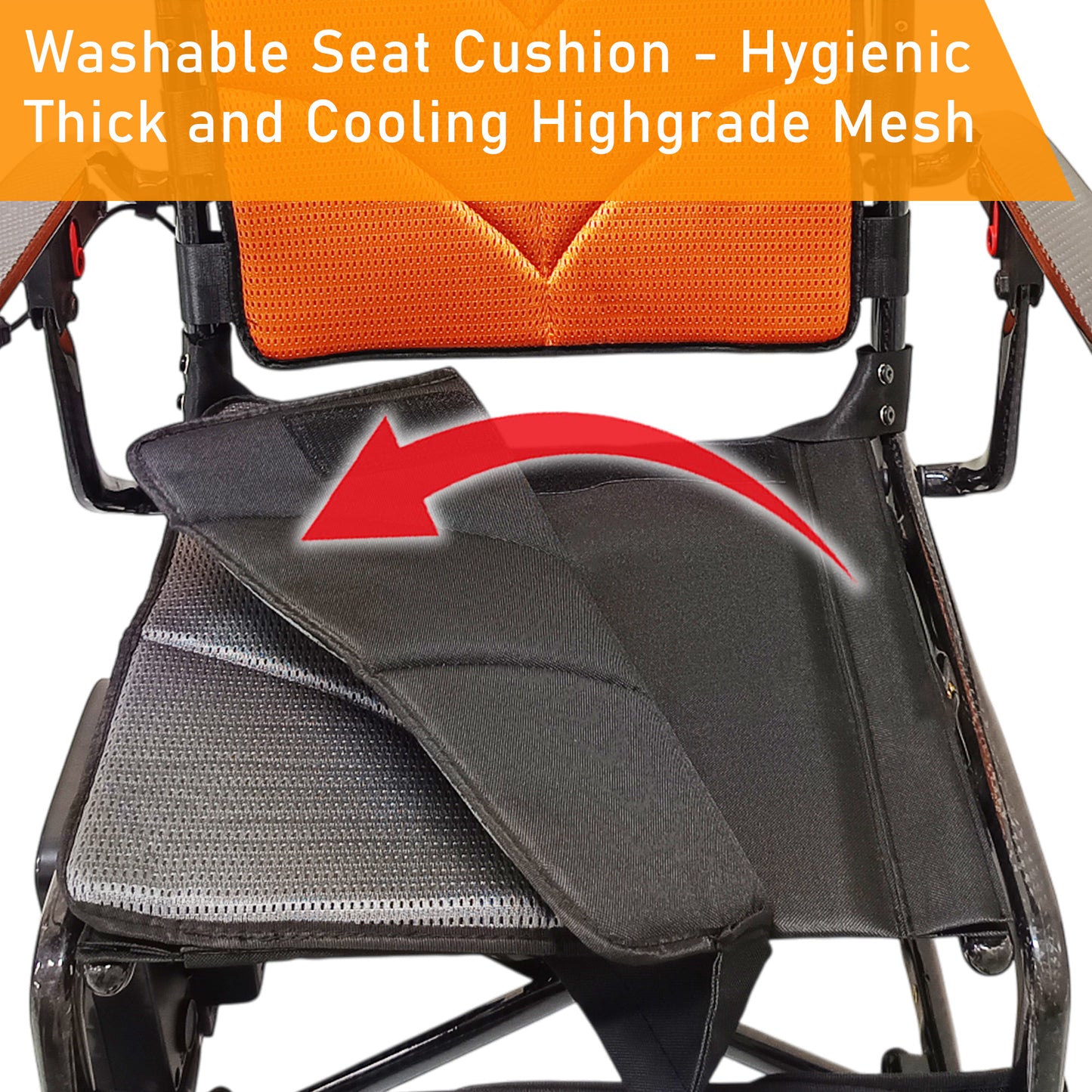 ViN-46A7 | Motorised Electric Wheelchair +Carbon Fiber Ultra lightweight Corrosion-Resistant +Armrest Flip Up +Detachable & Washable Cushion +Anti-Tipper