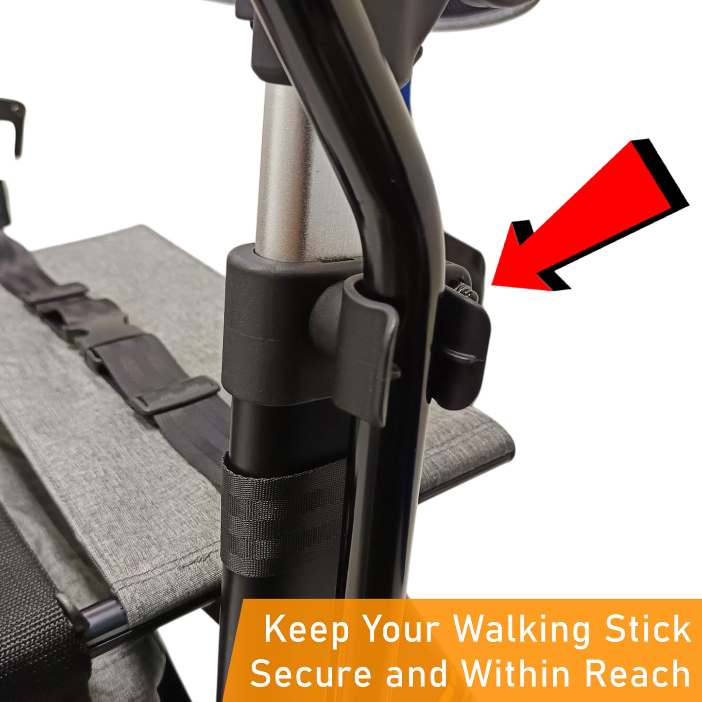 Rollator with wider seat, Adjustable Height Handle, Flip-up Footrest, Lightweight Anti Rust, Removable Rollator Storage Bag, Dual Brake System. Comfortable and portable