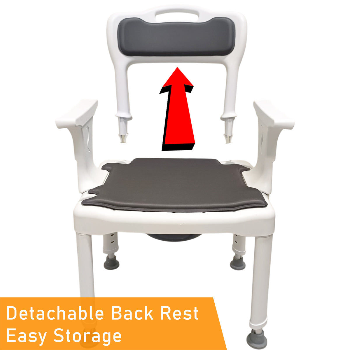 ViN-K09 Shower Commode Aluminum Toilet chair for Indoor [Detachable]