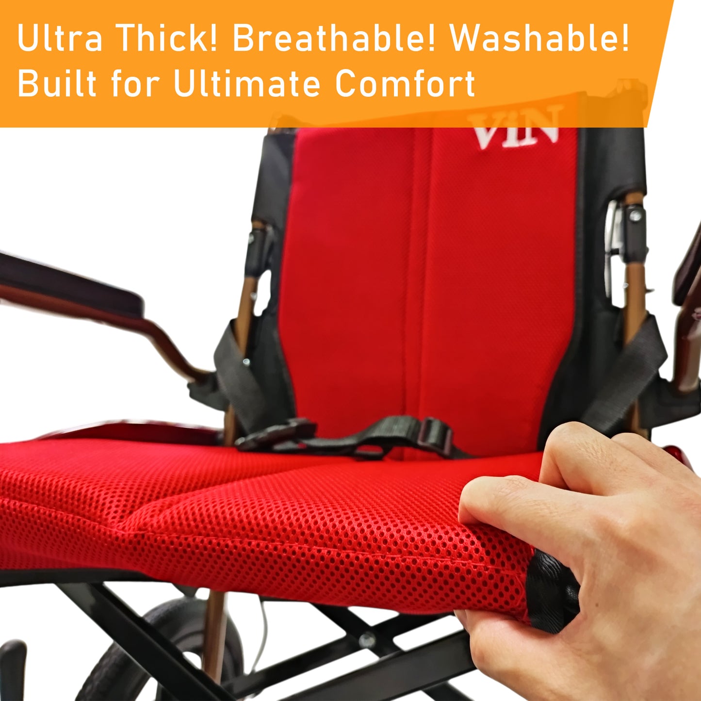 ViN DY821 | Pushchair + Aluminum Lightweight & Anti Rust+ Washable Cushion + Armrest Lift Up + Retractable Footrest+ Anti Tipper