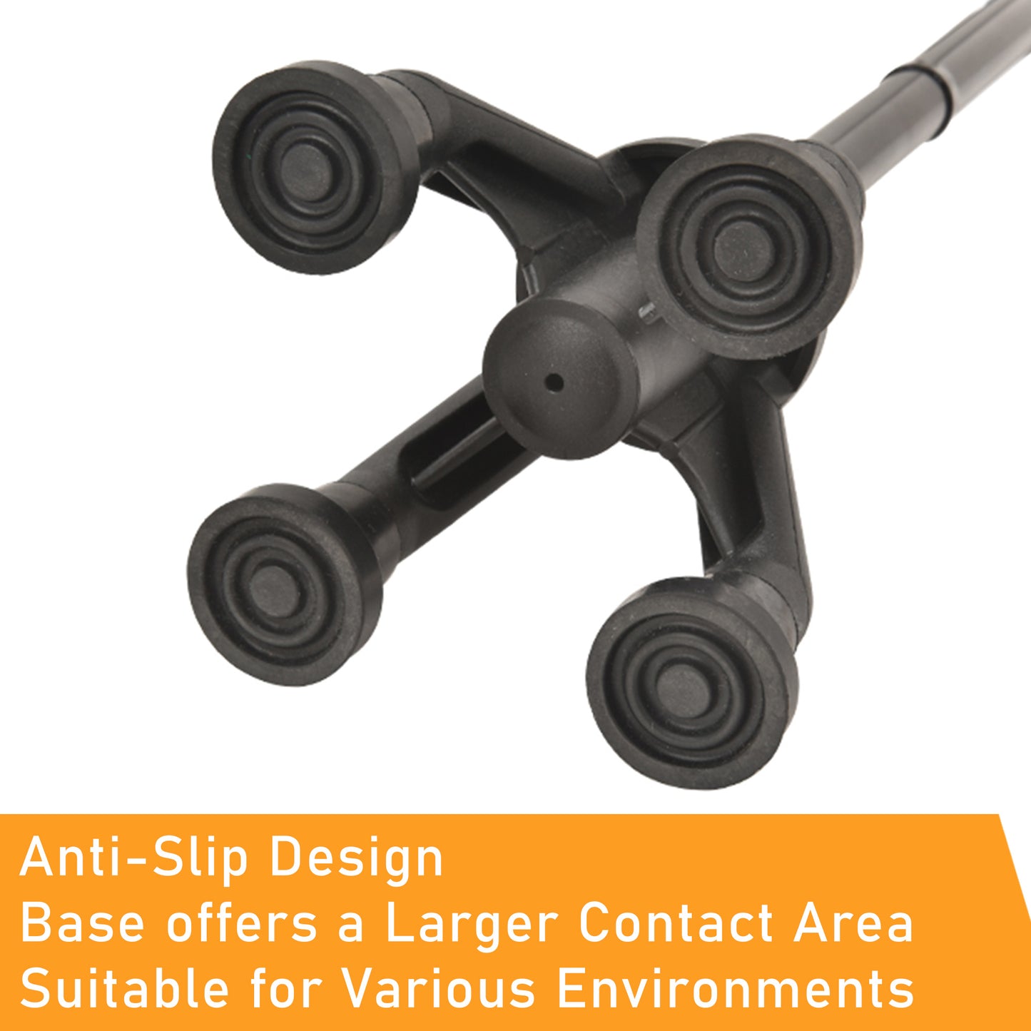ViN WS03 | Aluminum Cane + 4 Section Adjustable + With Lights + Foldable + Assist Handle + Anti-Slip + Silky Safety Strap + 360-degree Rotation + Pivoting Base