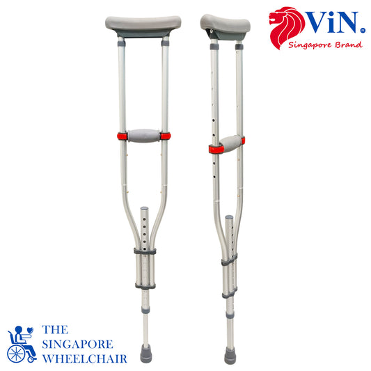 CR01 - ViN Foldable Detachable Lightweight Underarm Crutches With Height Adjustment