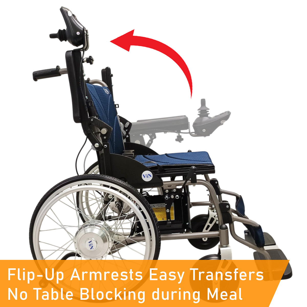 One-Touch Switch between Motorised Electric & Self-Propelled Wheelchair, LTA Approved, Lightweight Anti-Rust Aluminum, Washable Cushion, Flip-Up Armrests & Anti-Tipper.