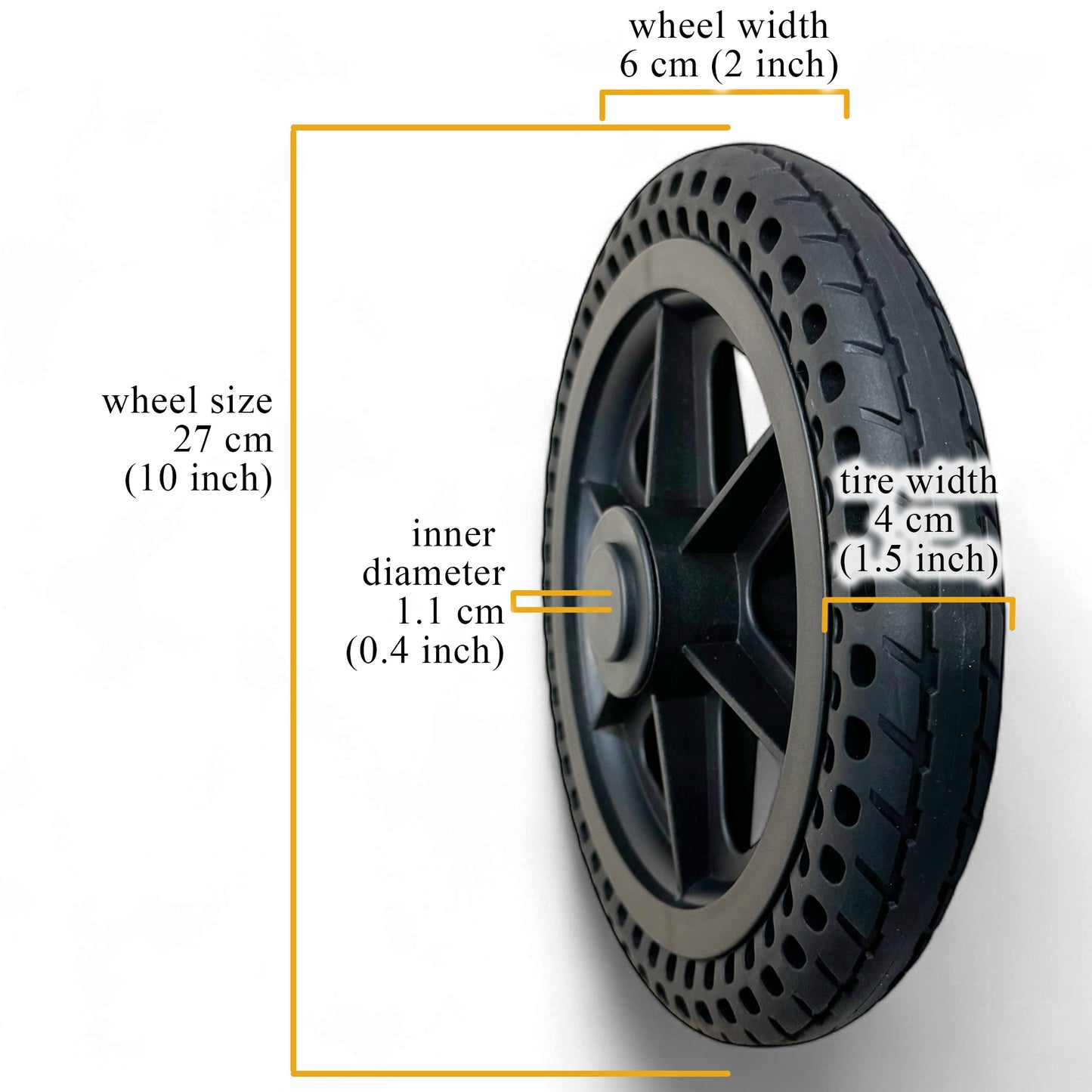 Spare Parts - 1 x Back Wheels - Model ViN-DA03/DA07 Wheelchair