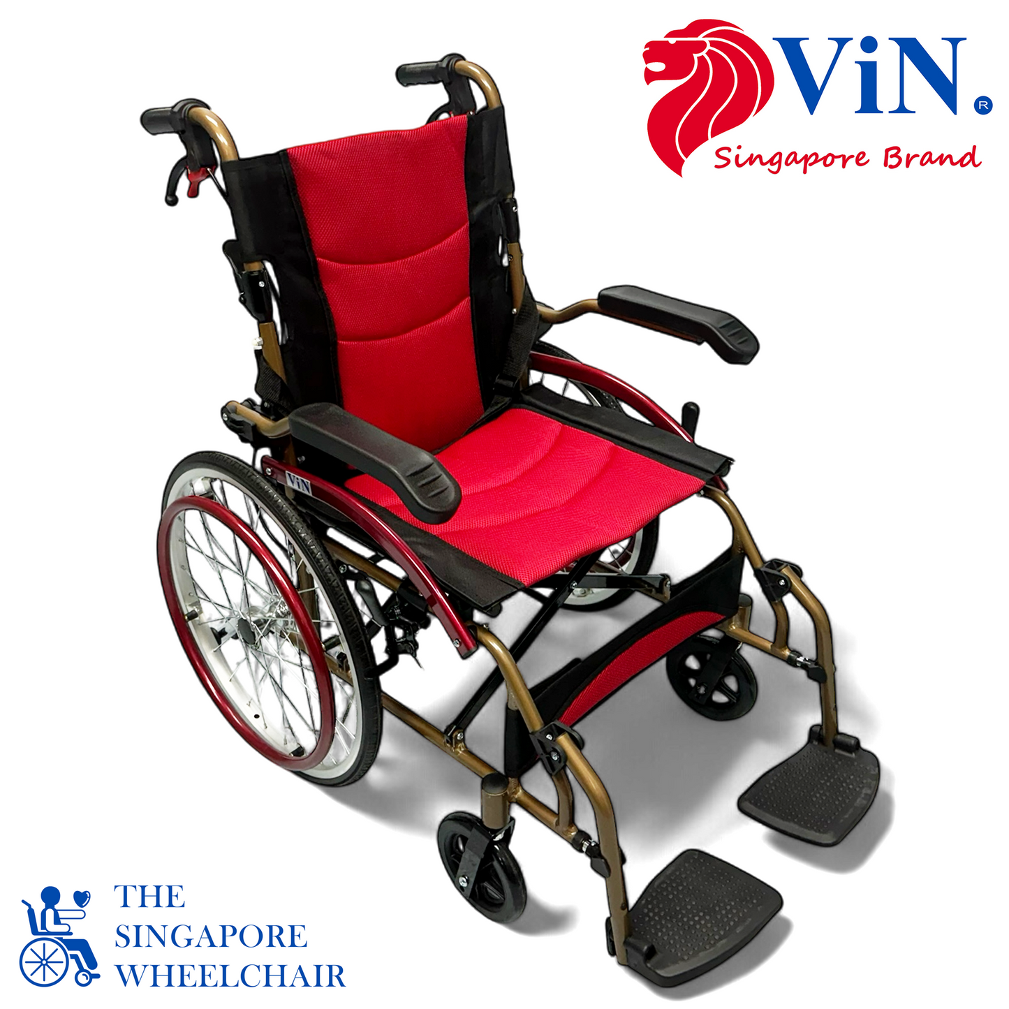 ViN DY879 | Self Propelled Wheelchair - Flip-Up Armrest - Retractable Footrest - Anti Tipper