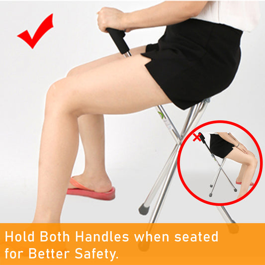 ViN WS07-ST lightweight aluminium folding seat cane with foam handle, anti-rust and anti-slip support