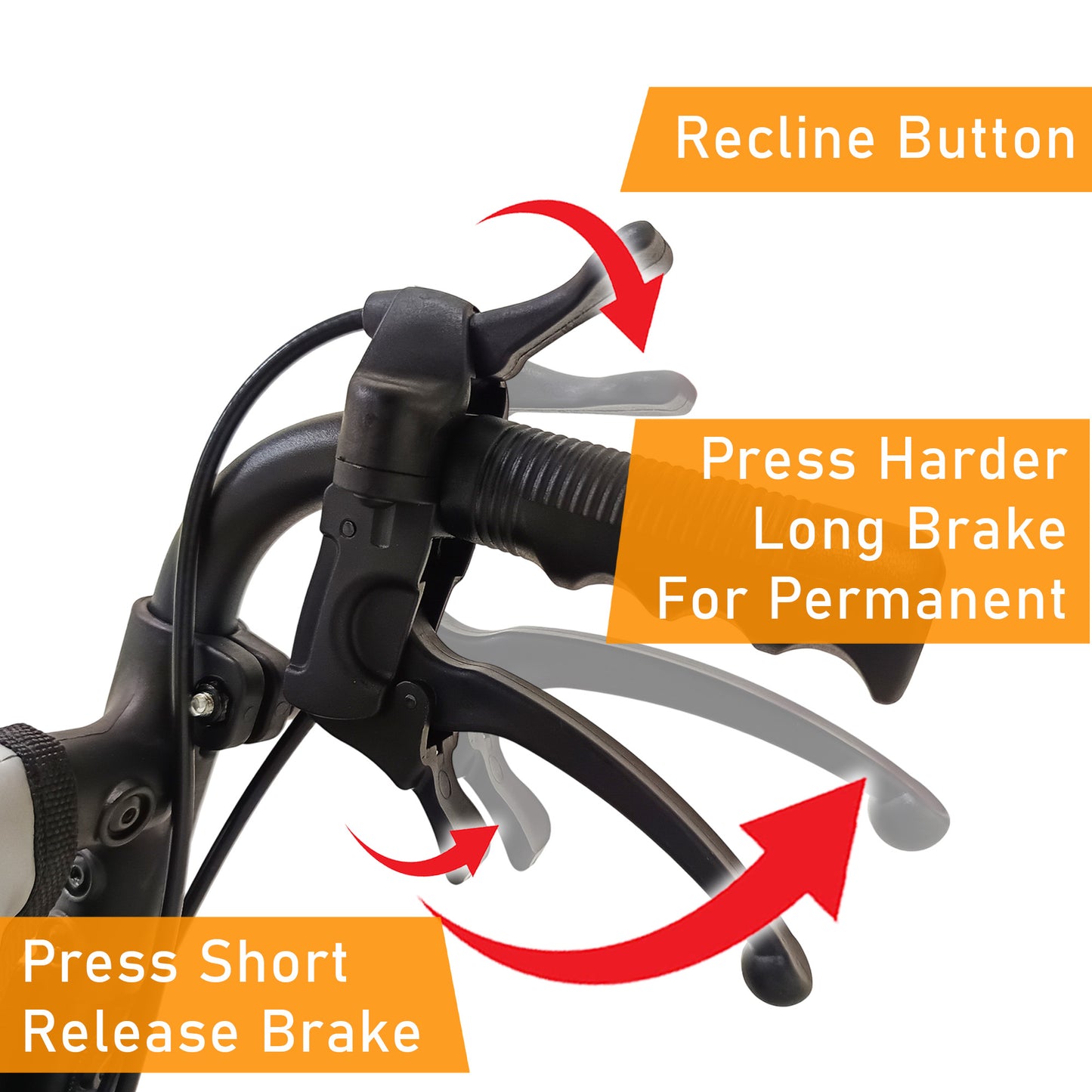 ViN-Q19 | Reclining Travel Pushchair with Headrest -  Lightweight 13 kg Pushchair Hold 100 Kg + Armrest Flip Up Function with Luggage Pull handle & Carrier bag