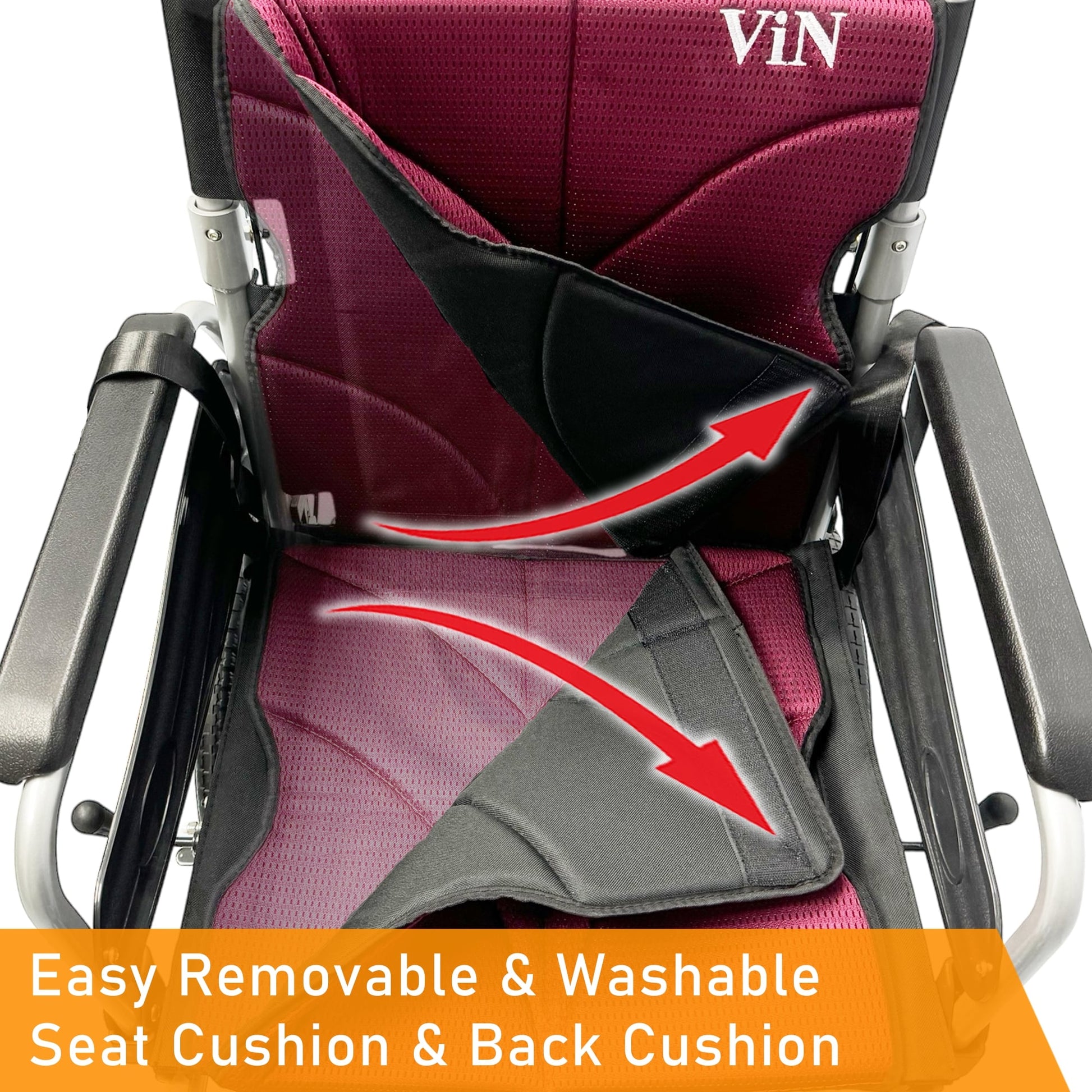 ViN 46A5S, 16 inch Pushchair, Washable Cushion, Flip-up Armrest and Detachable Legrest with adjustable Anti Tipper