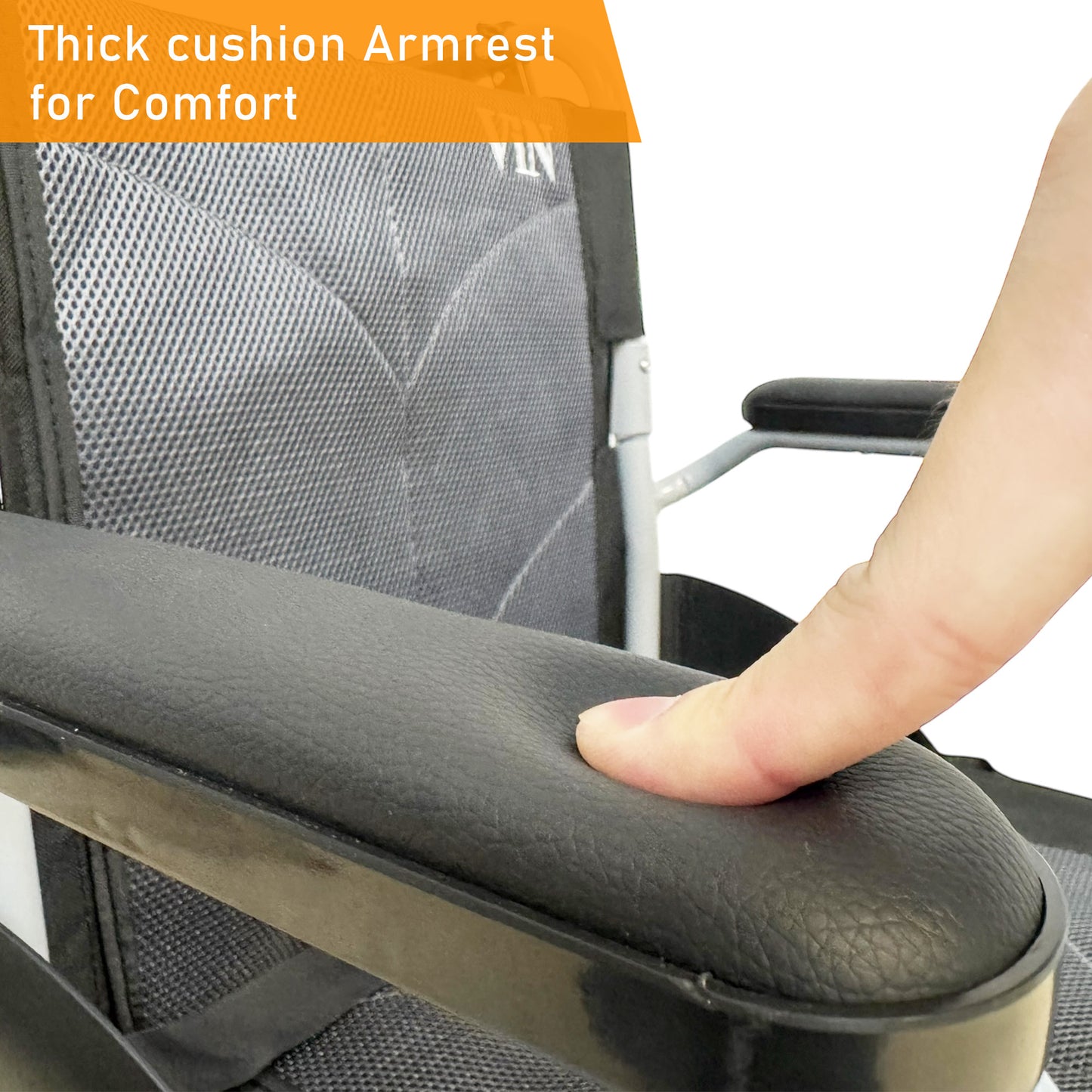 ViN-11AAT | Lightweight Standard Wheelchair with Anti Tipper 13kg [Self-Propelled]