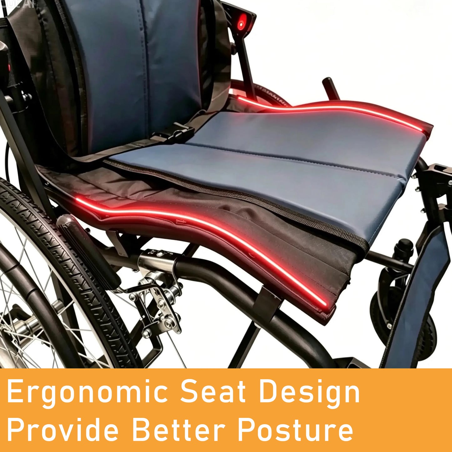 ViN-Curvi-S3 Foldable Wheelchair with Washable Cushion Self-Propelled