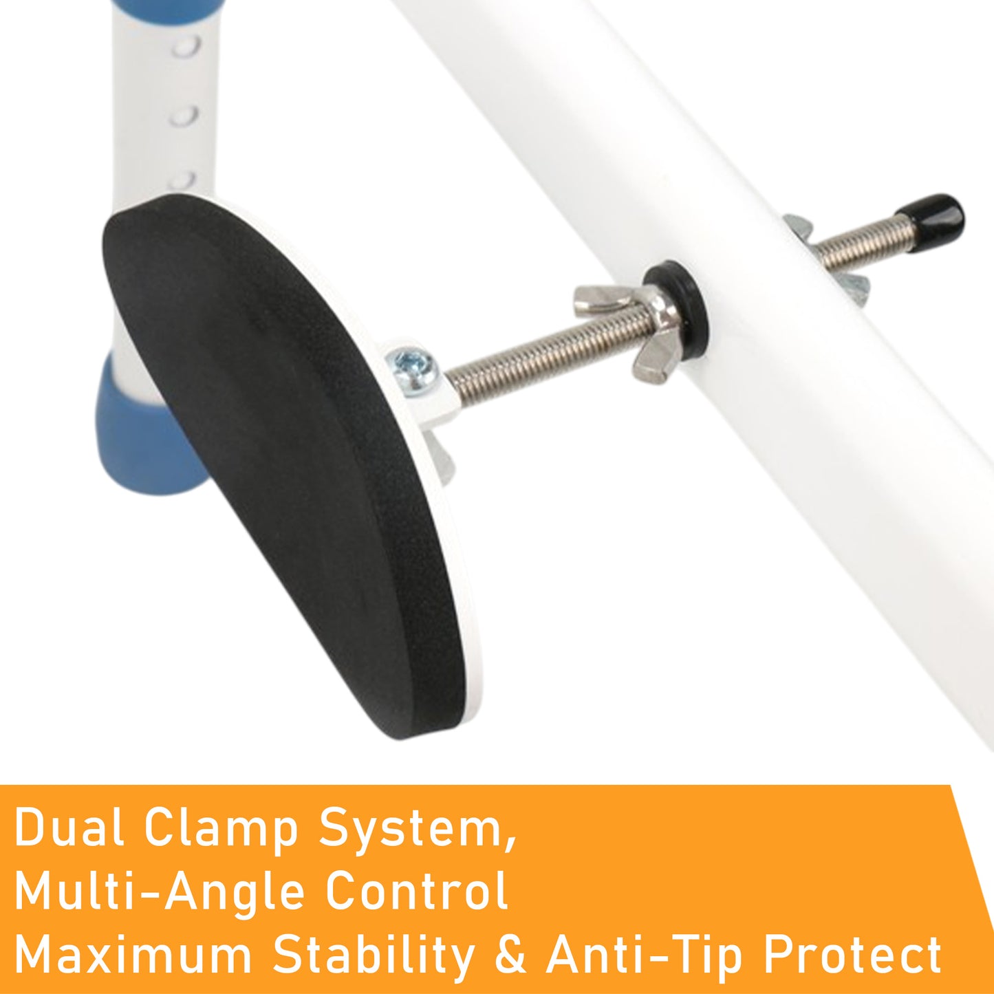 ViN-THR01 | Adjustable Toilet Bowl Armrest + Height Adjustable + Slip Resistant + Dual Clamp system + Multiple Angle Control + Fits any toilet