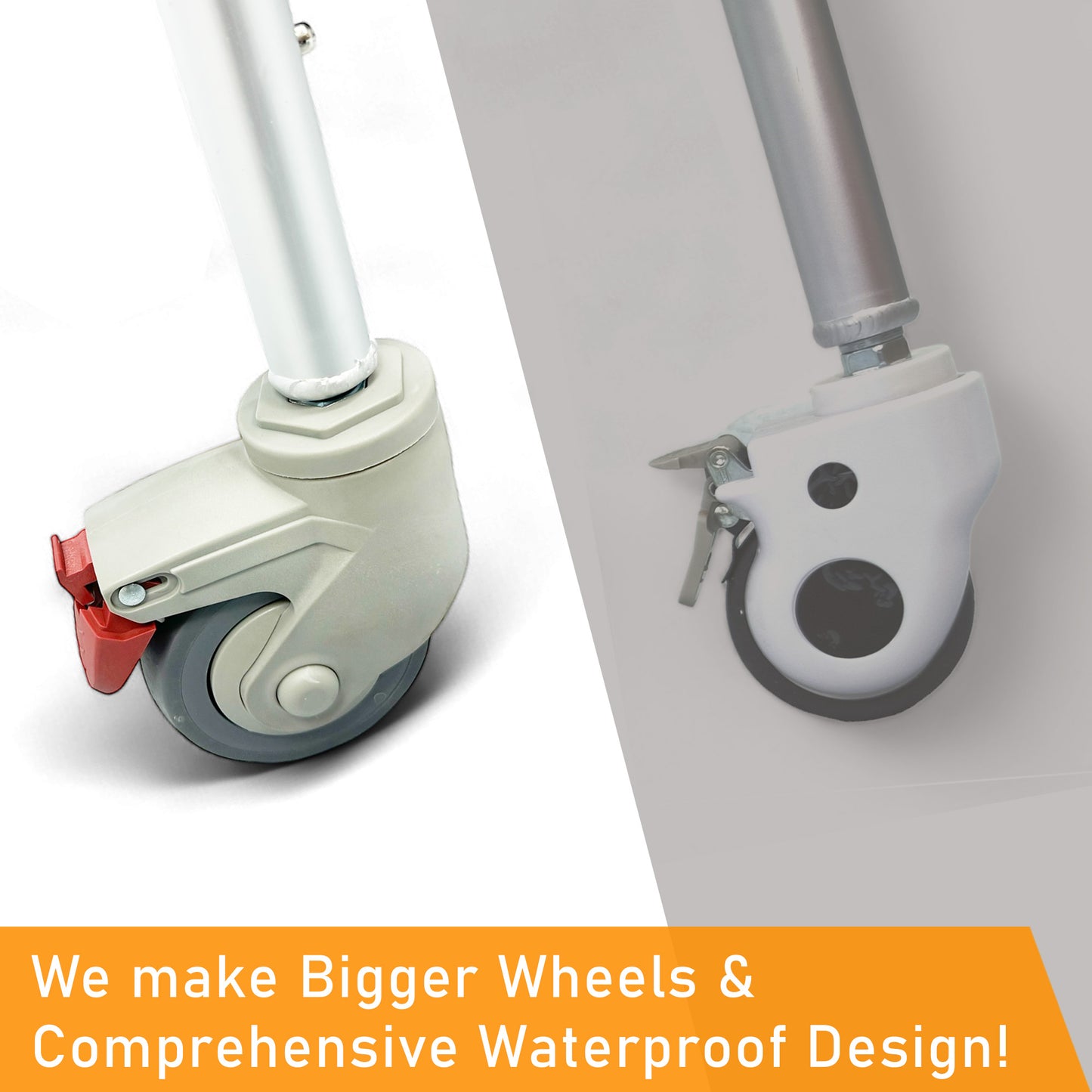 ViN J02 | Shower Commode Indoor Wheelchair + Adjustable height + 4 Lockable Wheels