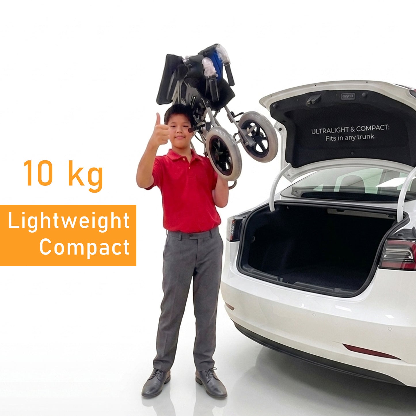 ViN-32AS Lightweight Wheelchair 10kg with Compact Retractable Footrest [Pushchair]