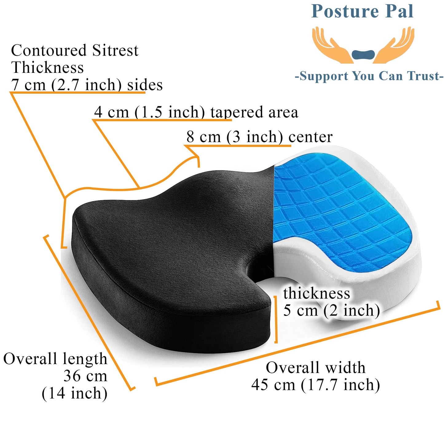 ViN-C02 - Premium Memory foam seat cushion with cooling gel